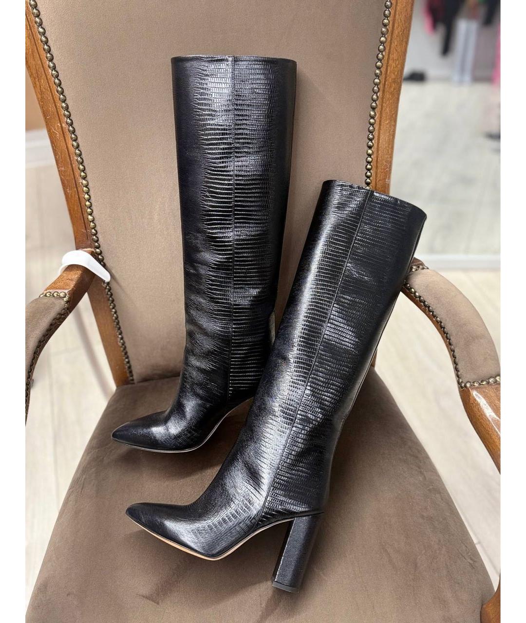 PARIS TEXAS Черные кожаные сапоги, фото 5