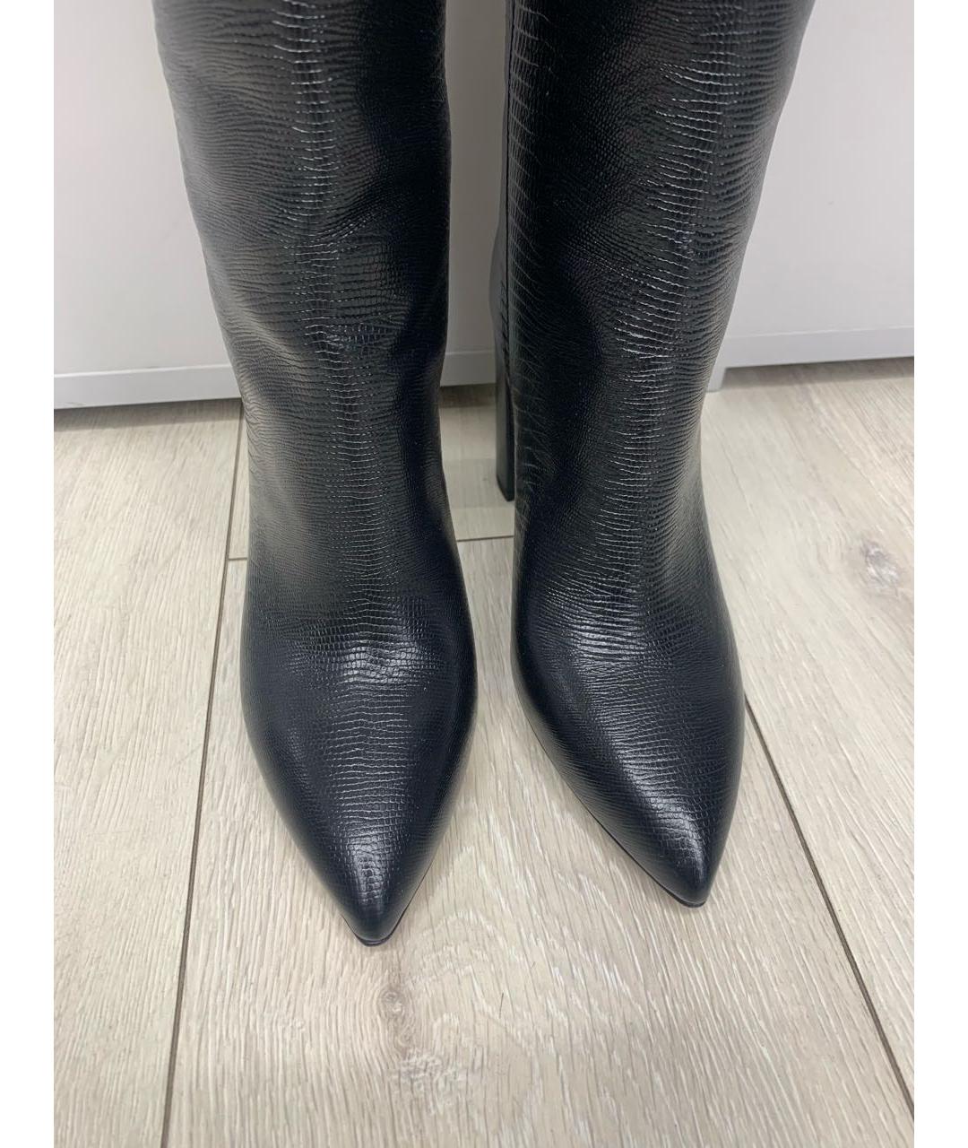 PARIS TEXAS Черные кожаные сапоги, фото 3