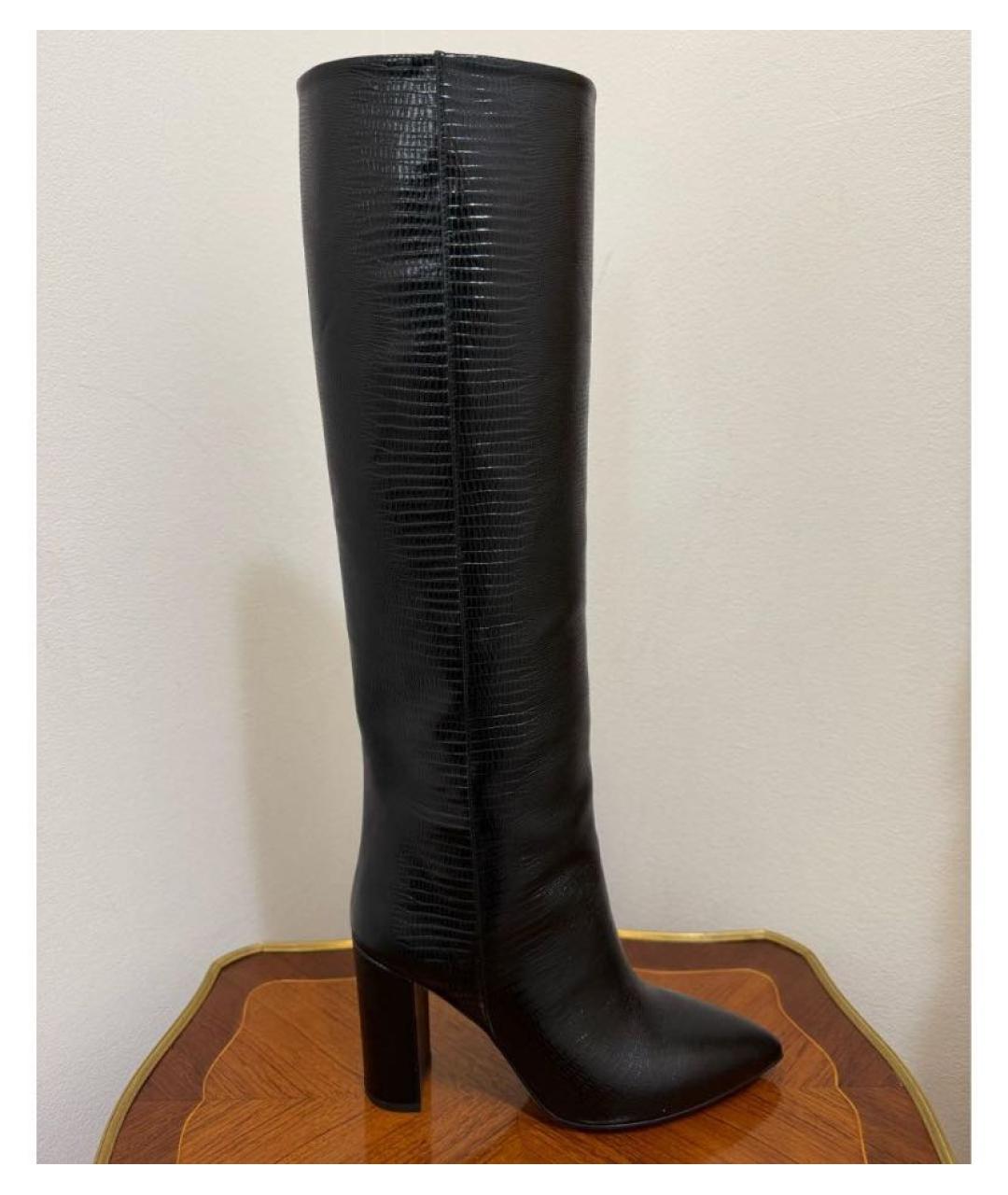 PARIS TEXAS Черные кожаные сапоги, фото 7