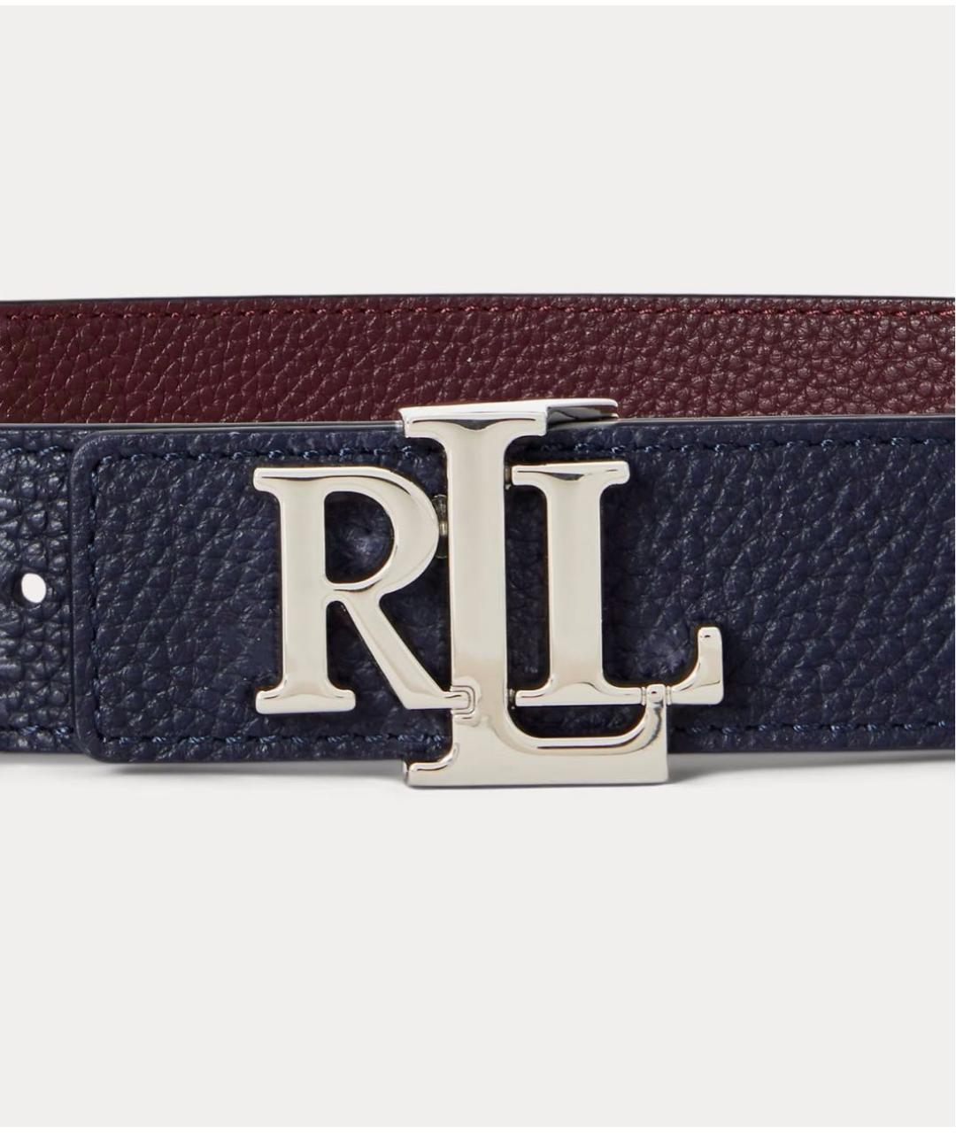 POLO RALPH LAUREN Темно-синий кожаный ремень, фото 2