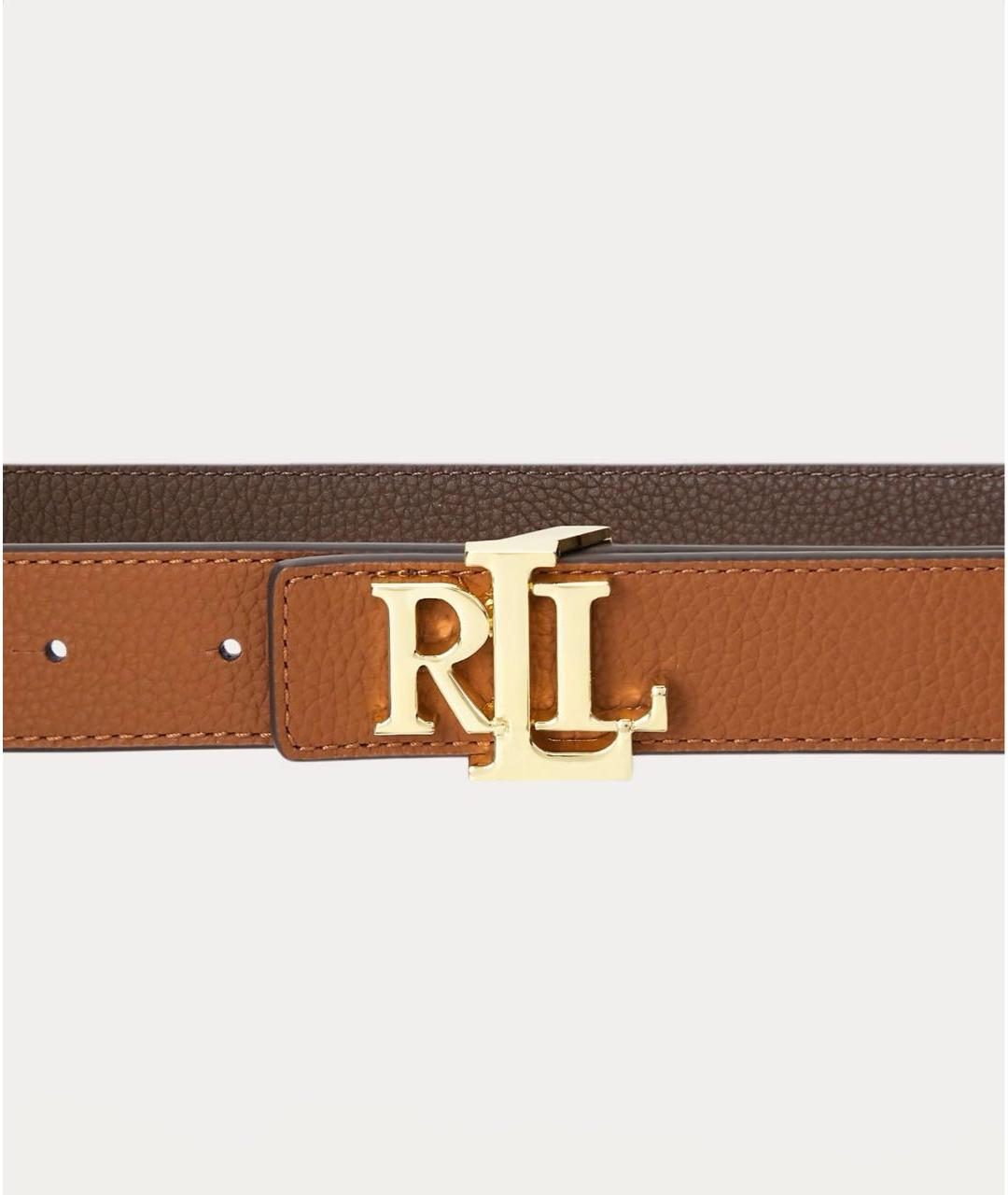 POLO RALPH LAUREN Коричневый кожаный ремень, фото 2