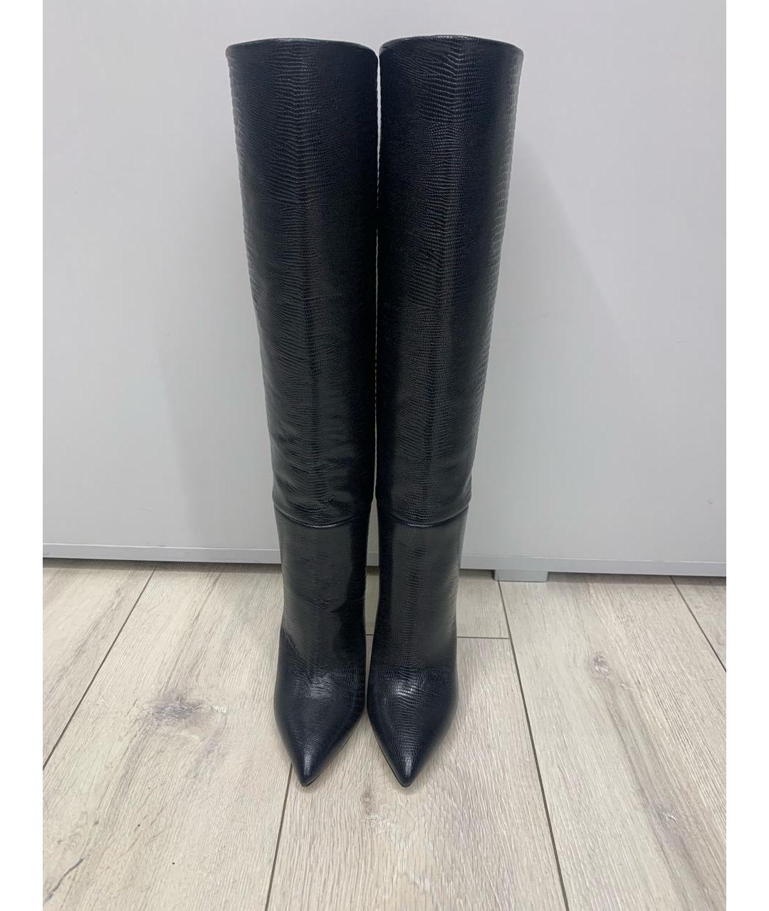 PARIS TEXAS Черные кожаные сапоги, фото 2