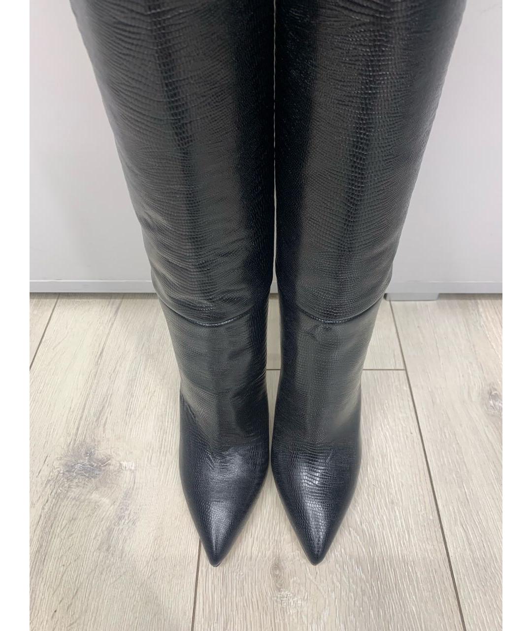 PARIS TEXAS Черные кожаные сапоги, фото 3