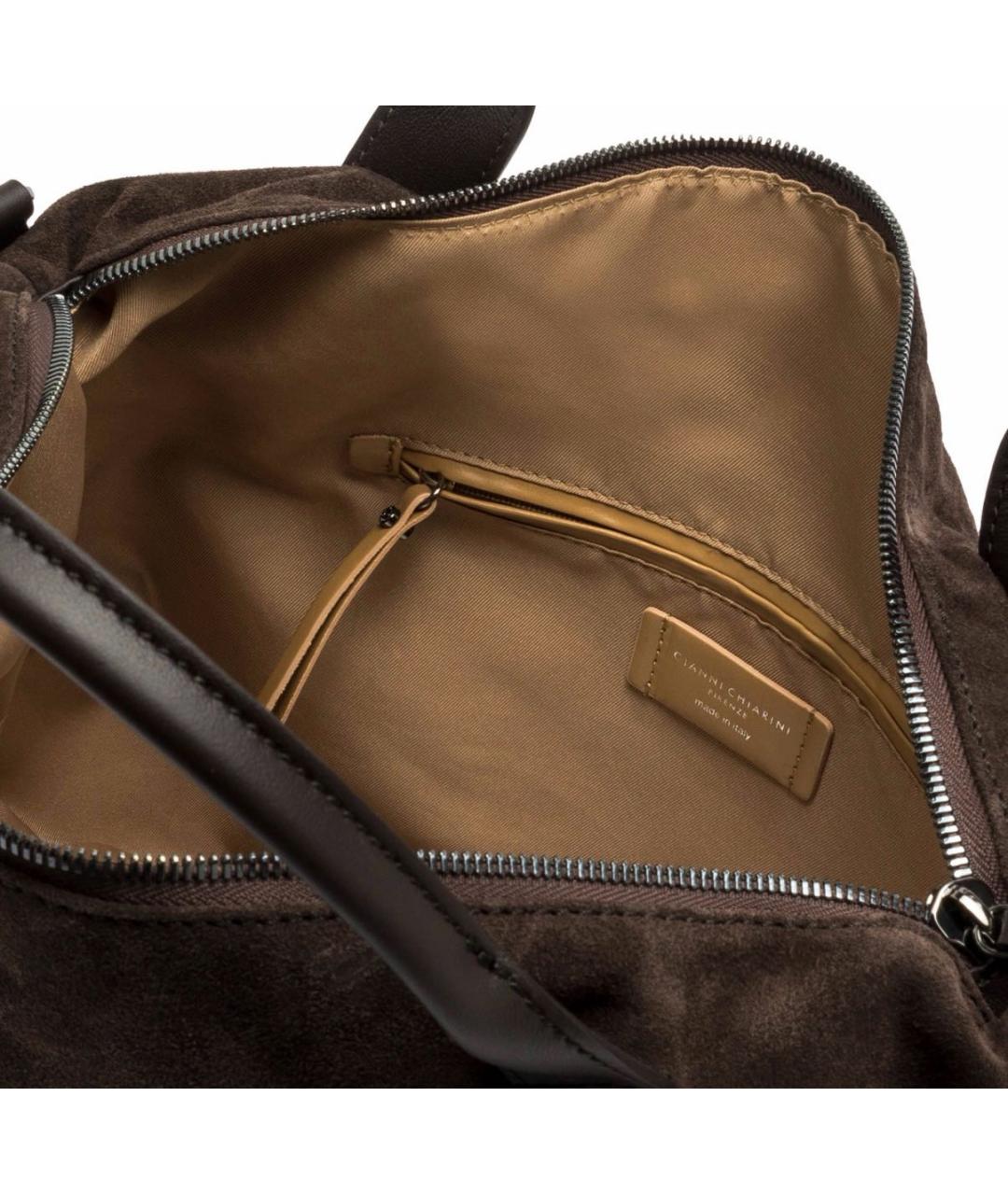 Gianni Chiarini Коричневая замшевая сумка тоут, фото 4