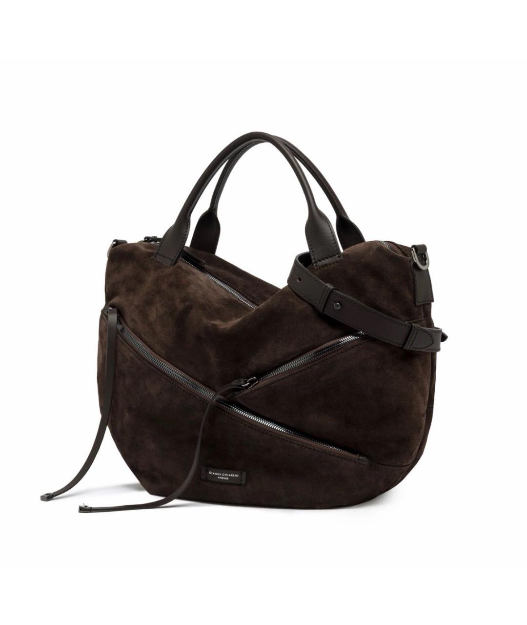 Gianni Chiarini Коричневая замшевая сумка тоут, фото 1