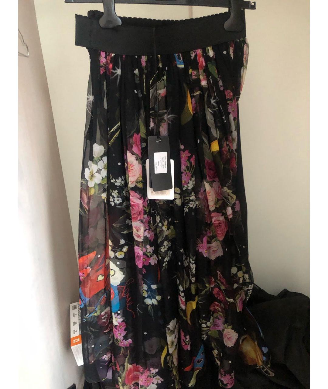 DOLCE&GABBANA Черная шелковая юбка миди, фото 9