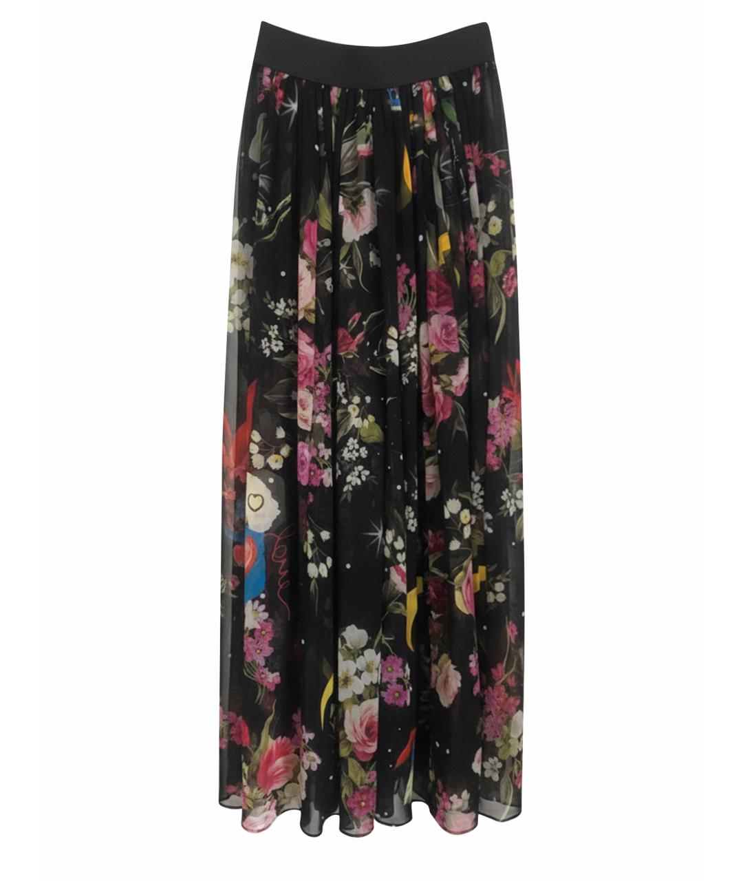 DOLCE&GABBANA Черная шелковая юбка миди, фото 1