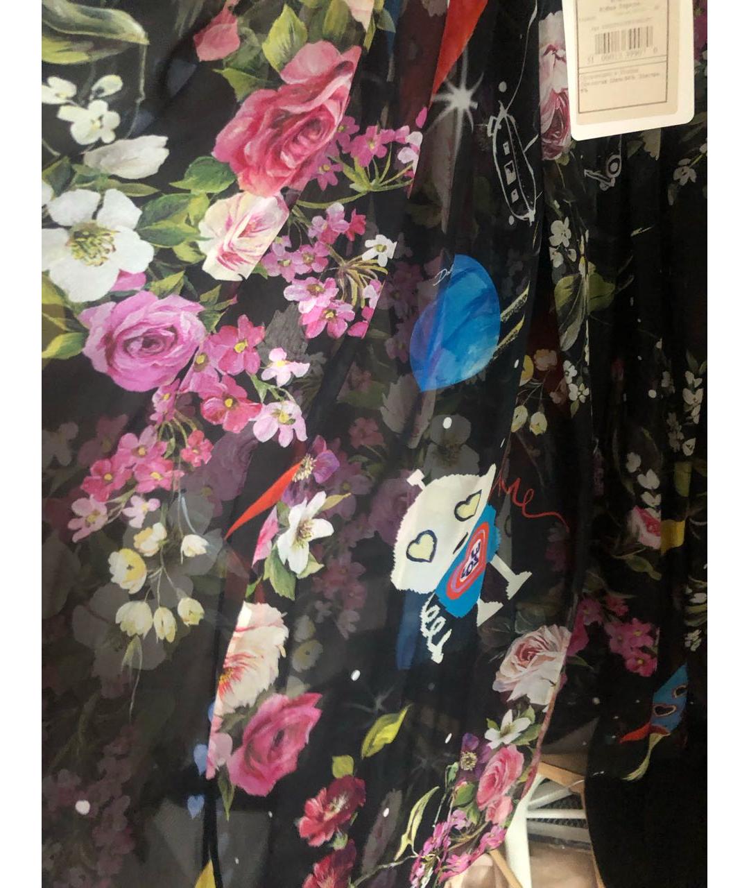 DOLCE&GABBANA Черная шелковая юбка миди, фото 6