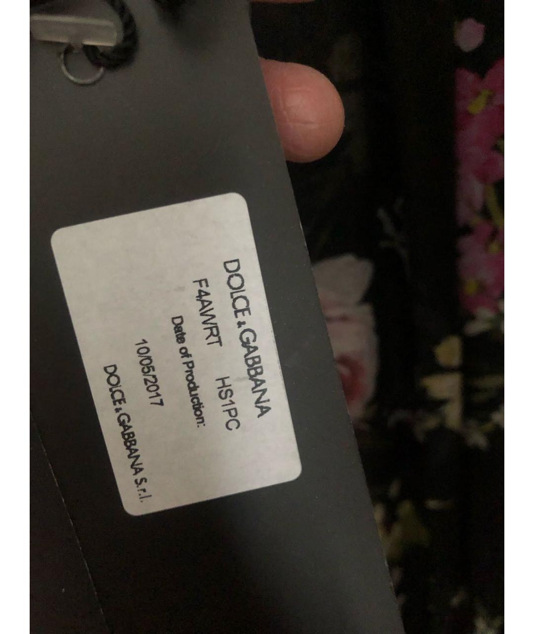 DOLCE&GABBANA Черная шелковая юбка миди, фото 8