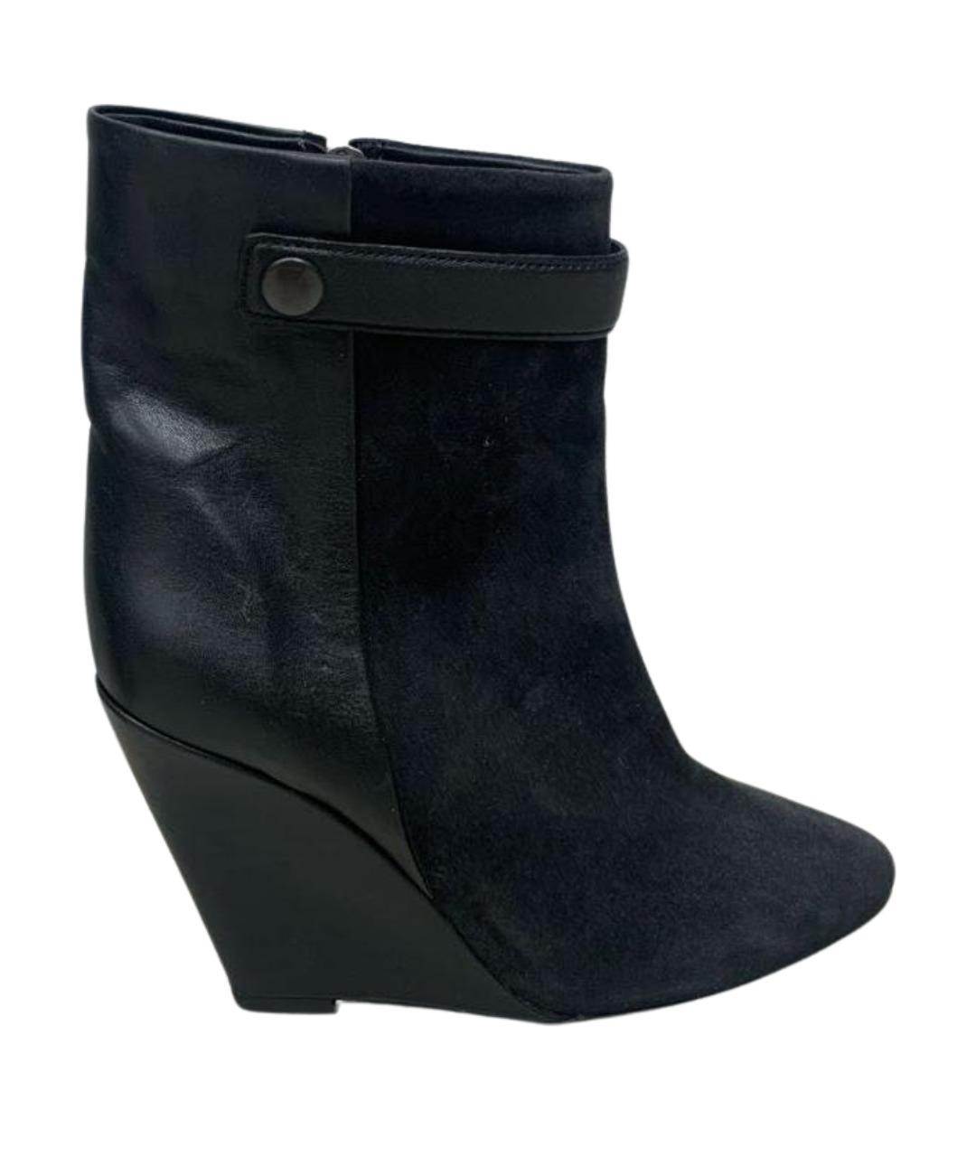 ISABEL MARANT Черные замшевые полусапоги, фото 1