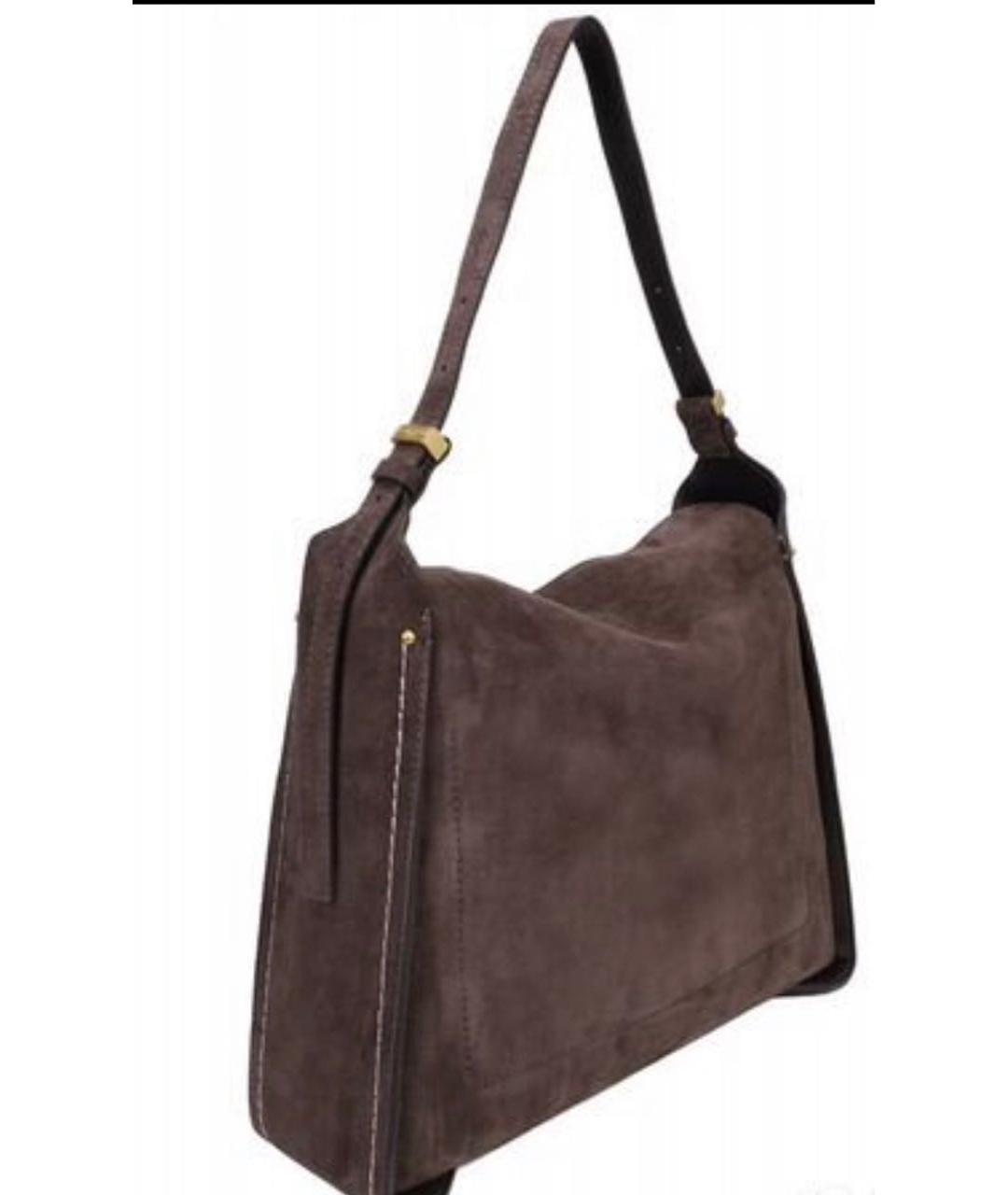 Gianni Chiarini Коричневая замшевая сумка с короткими ручками, фото 2