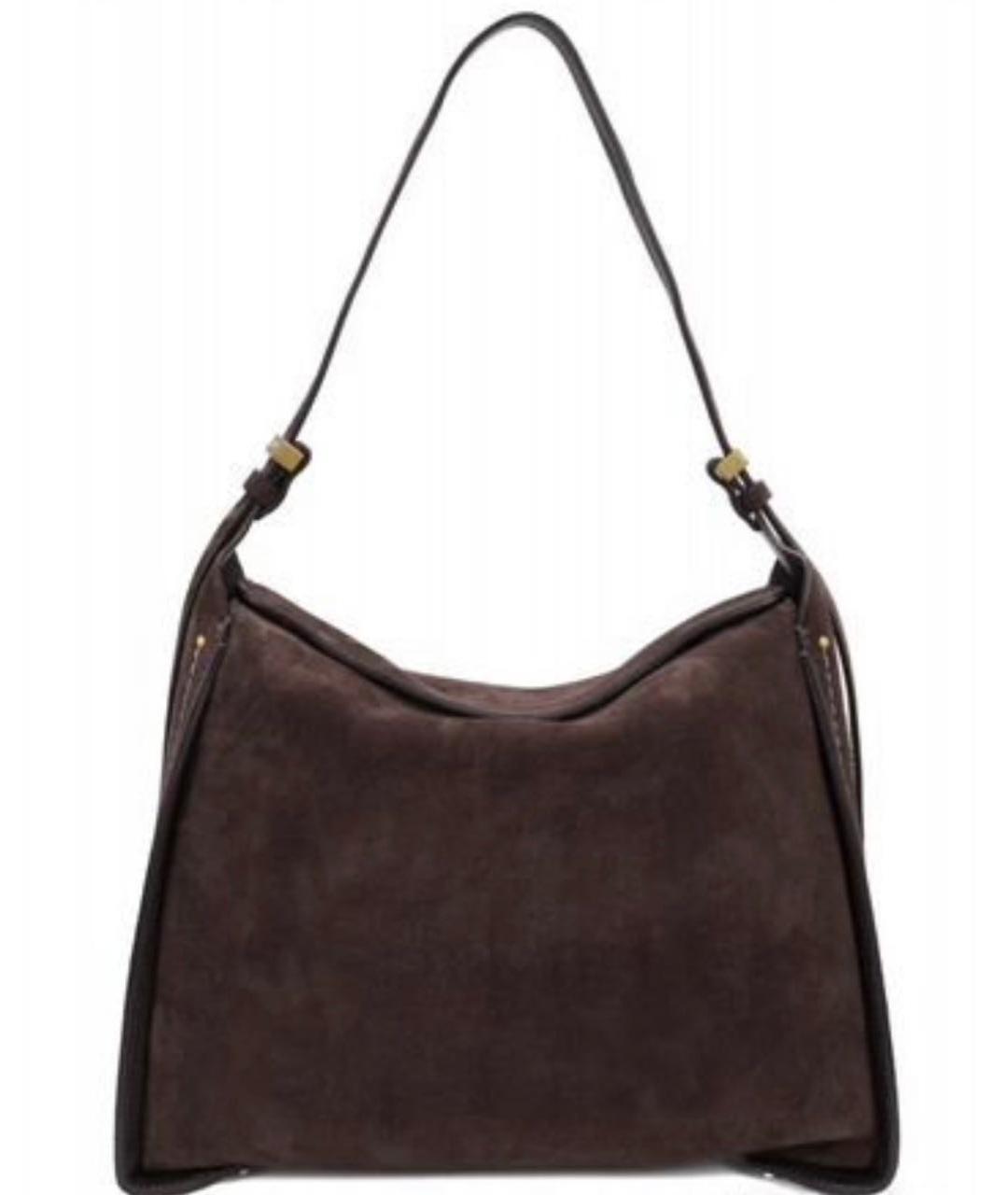 Gianni Chiarini Коричневая замшевая сумка с короткими ручками, фото 1