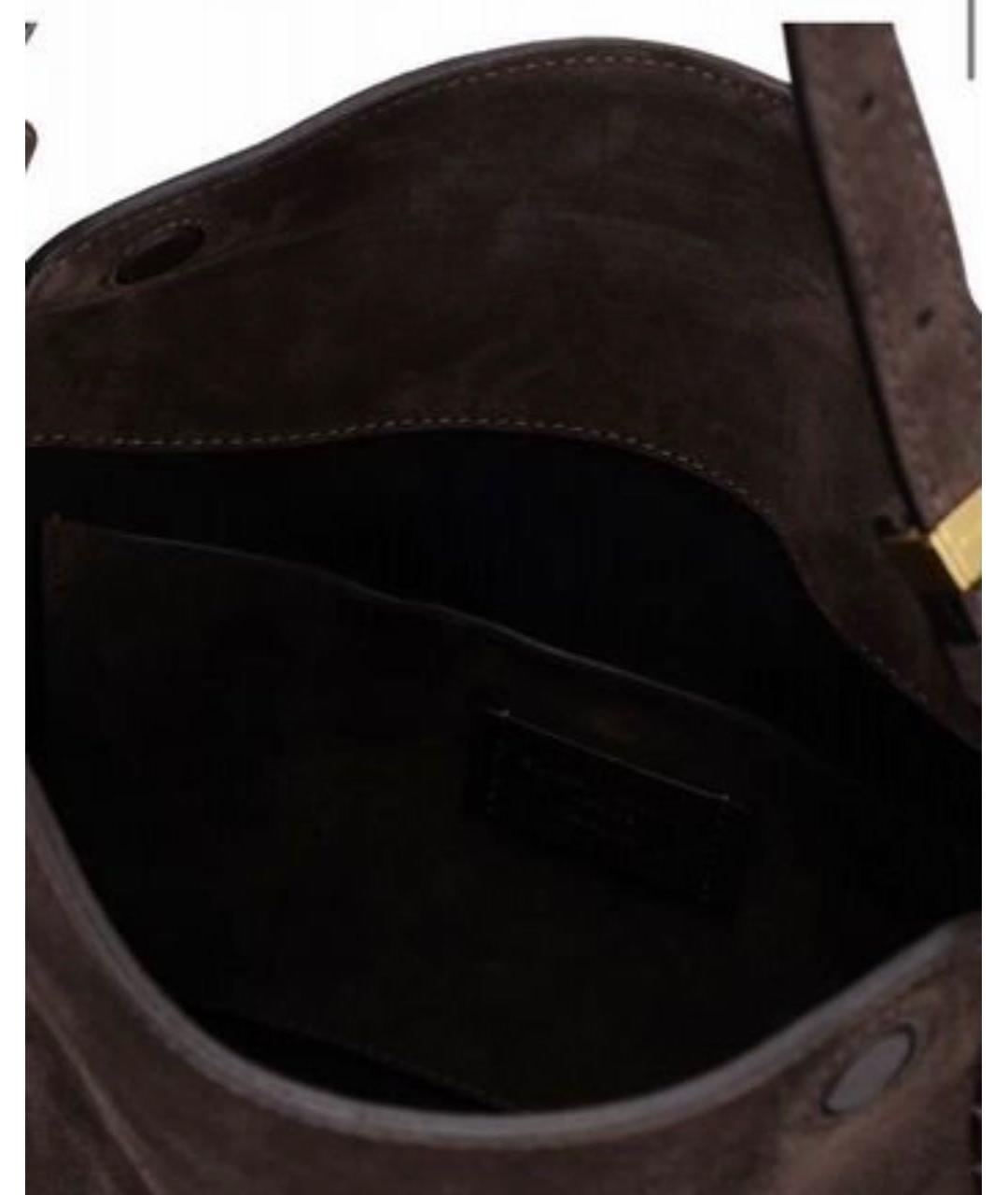 Gianni Chiarini Коричневая замшевая сумка с короткими ручками, фото 4