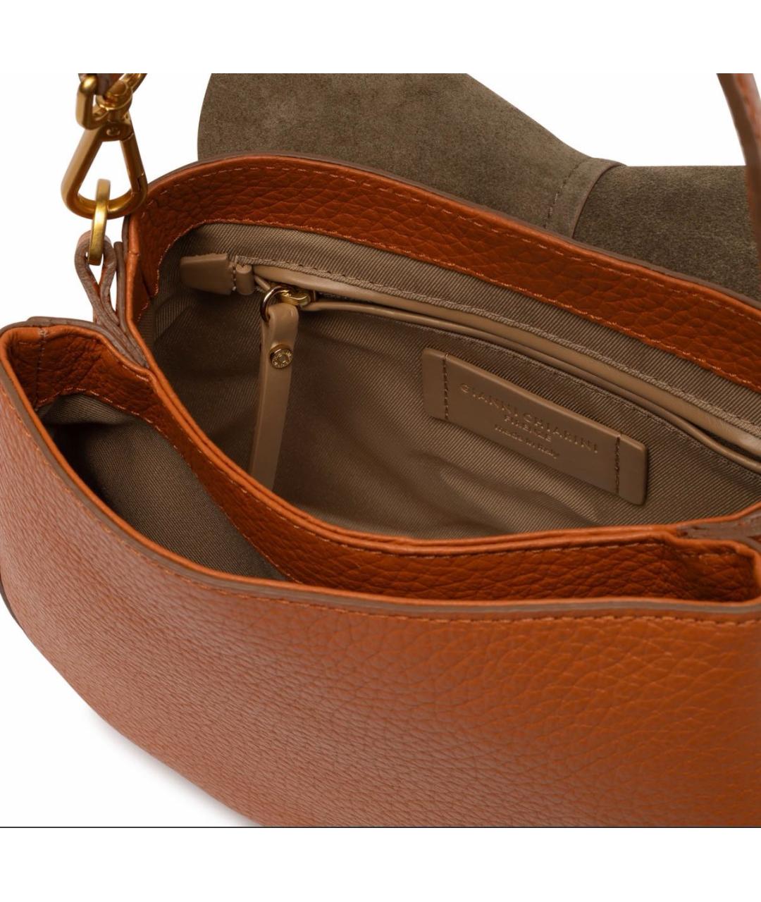 Gianni Chiarini Оранжевая кожаная сумка с короткими ручками, фото 4