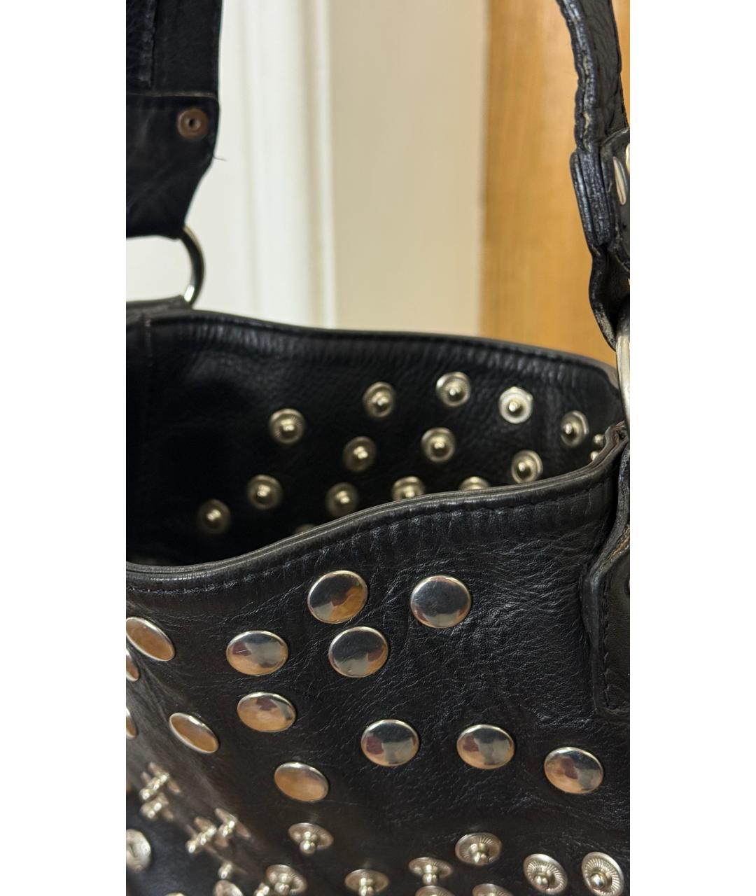 DOLCE&GABBANA Черная кожаная сумка тоут, фото 4