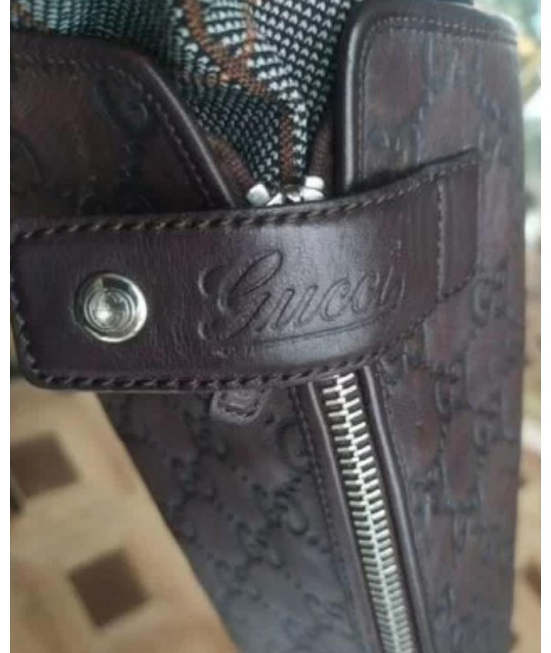 GUCCI Коричневые кожаные сапоги, фото 3