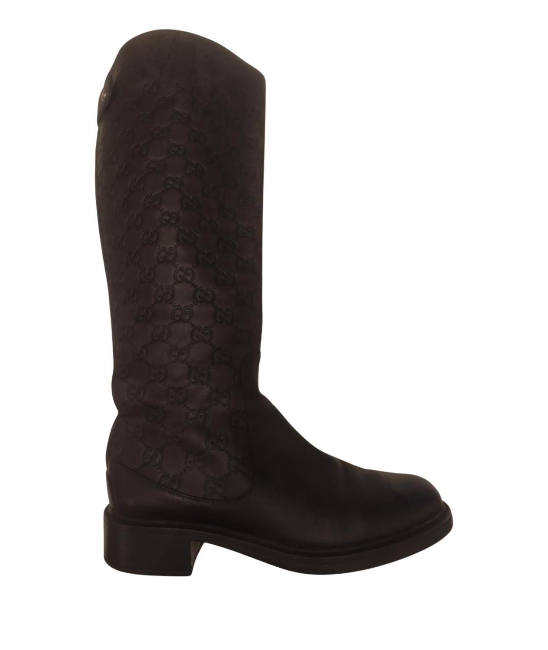 GUCCI Коричневые кожаные сапоги, фото 1