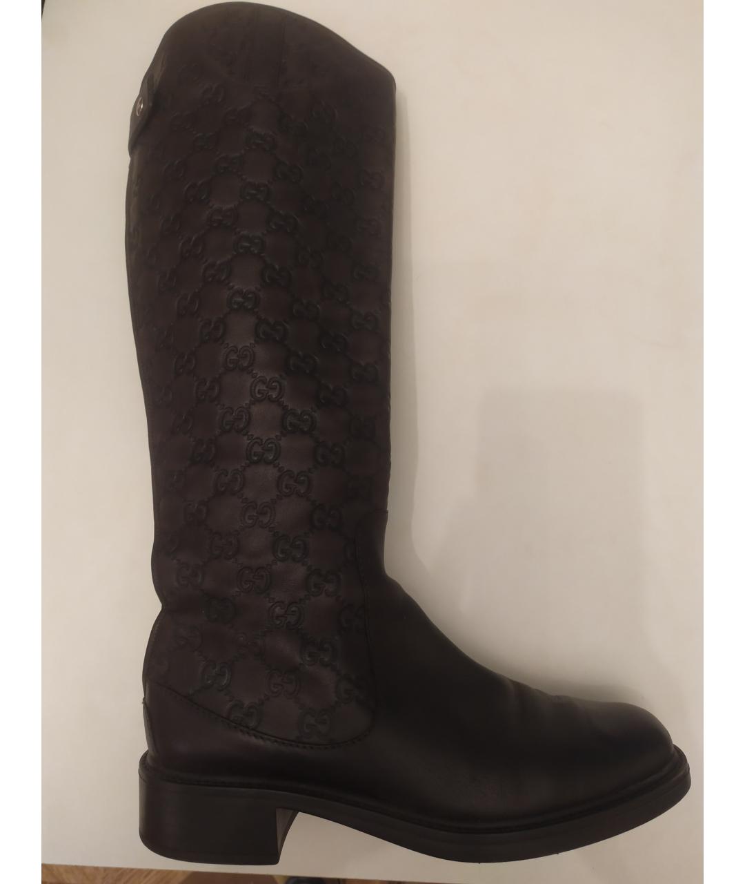 GUCCI Коричневые кожаные сапоги, фото 5