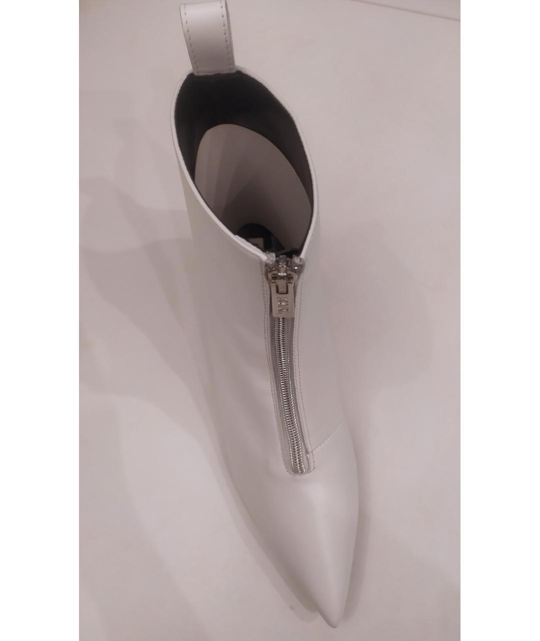 KARL LAGERFELD Белые кожаные полусапоги, фото 3