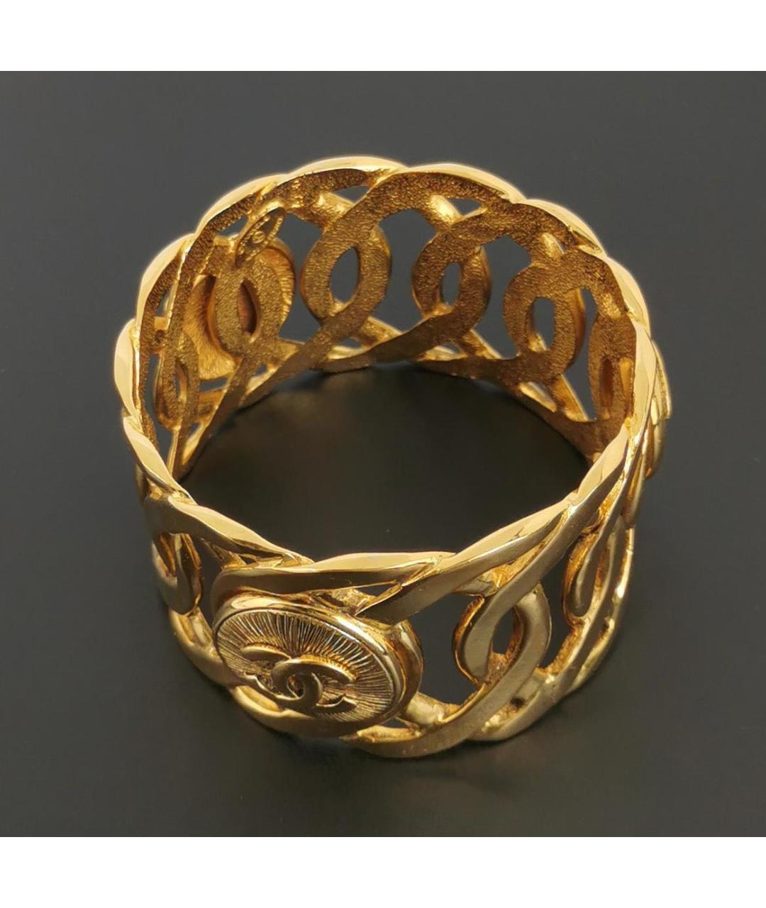 CHANEL Золотой металлический браслет, фото 3