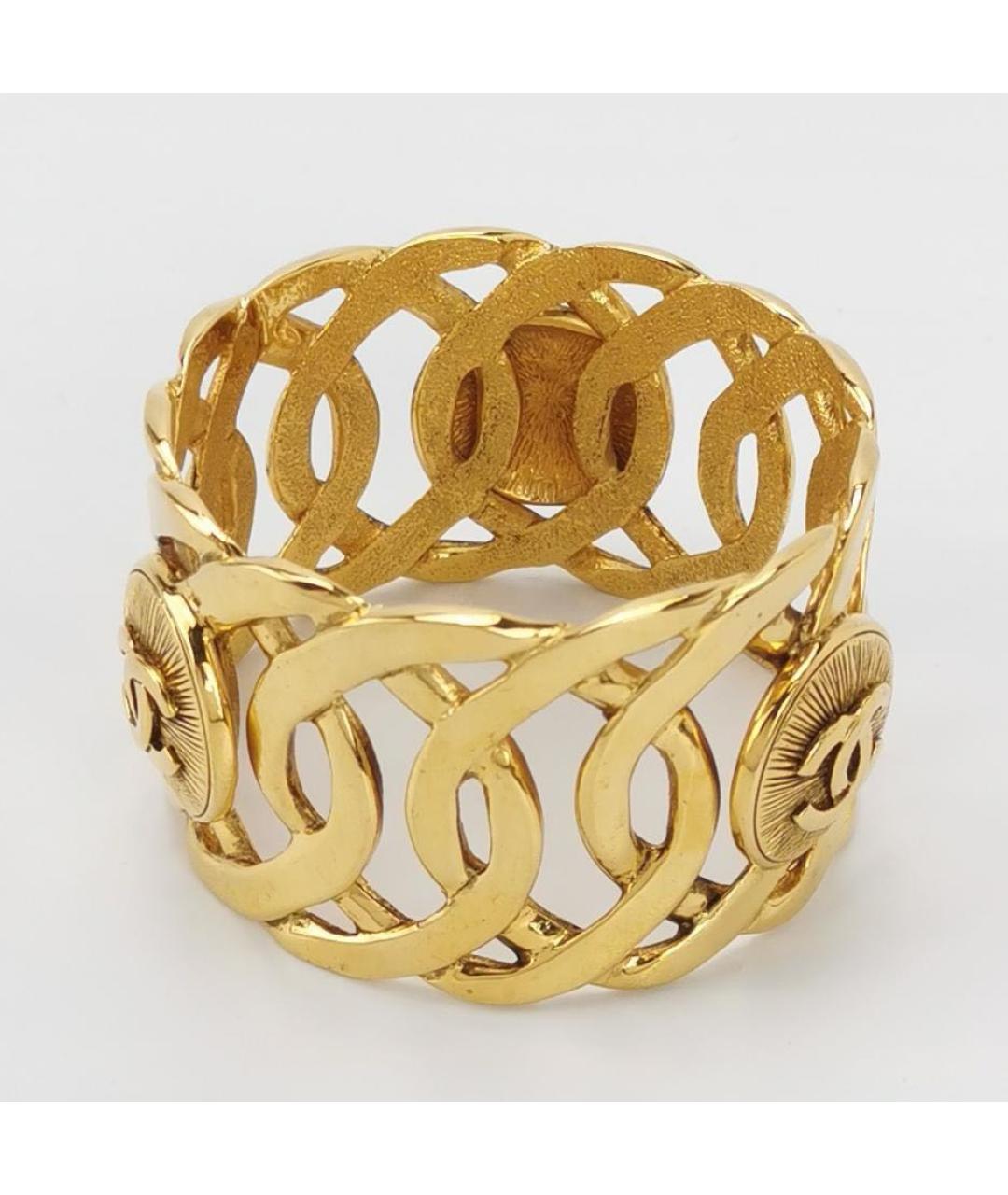 CHANEL Золотой металлический браслет, фото 2