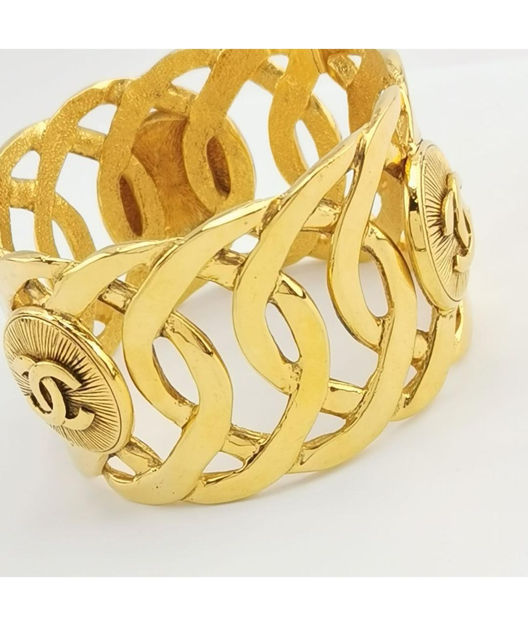 CHANEL Золотой металлический браслет, фото 4