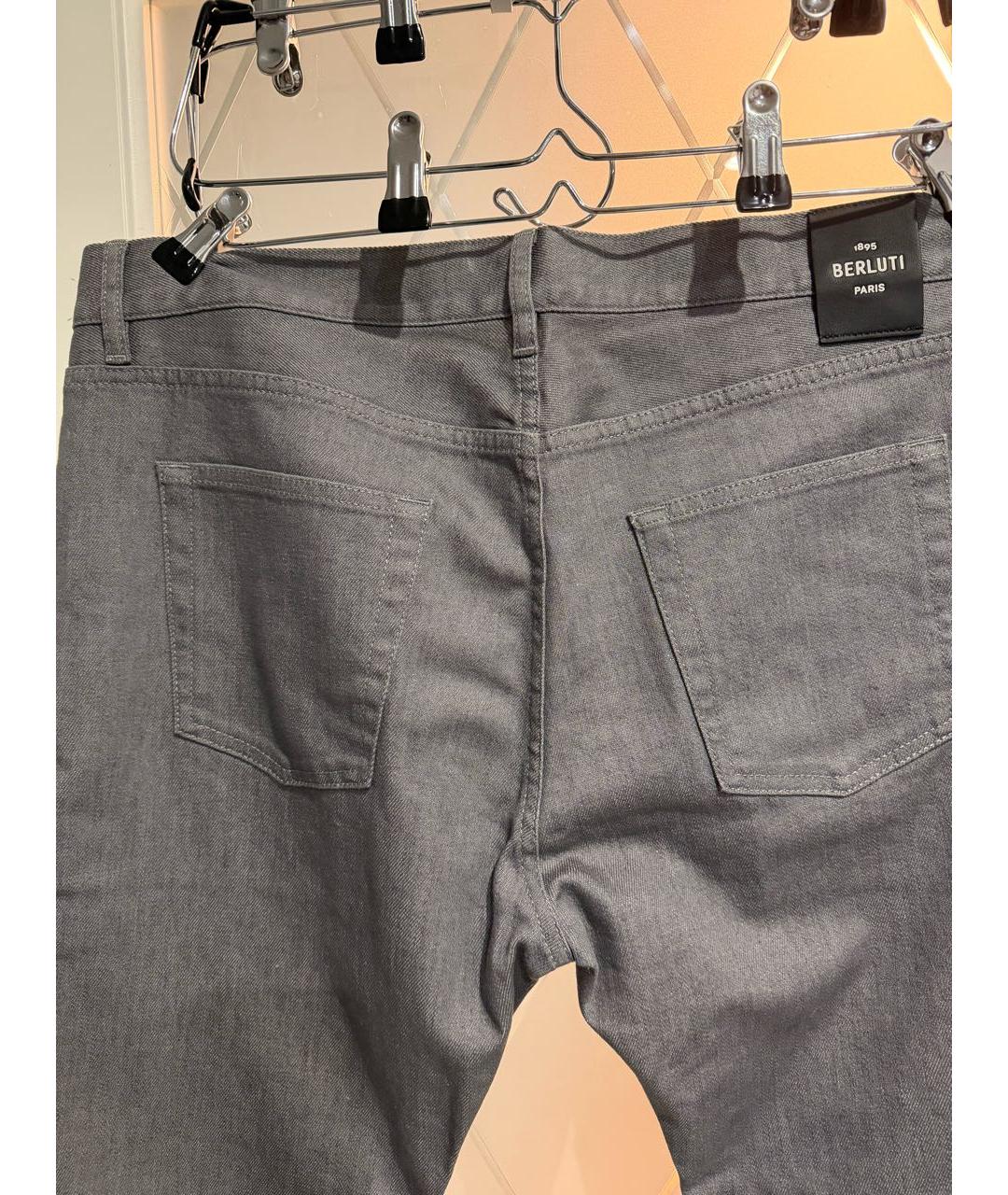 BERLUTI Серые хлопковые прямые джинсы, фото 3