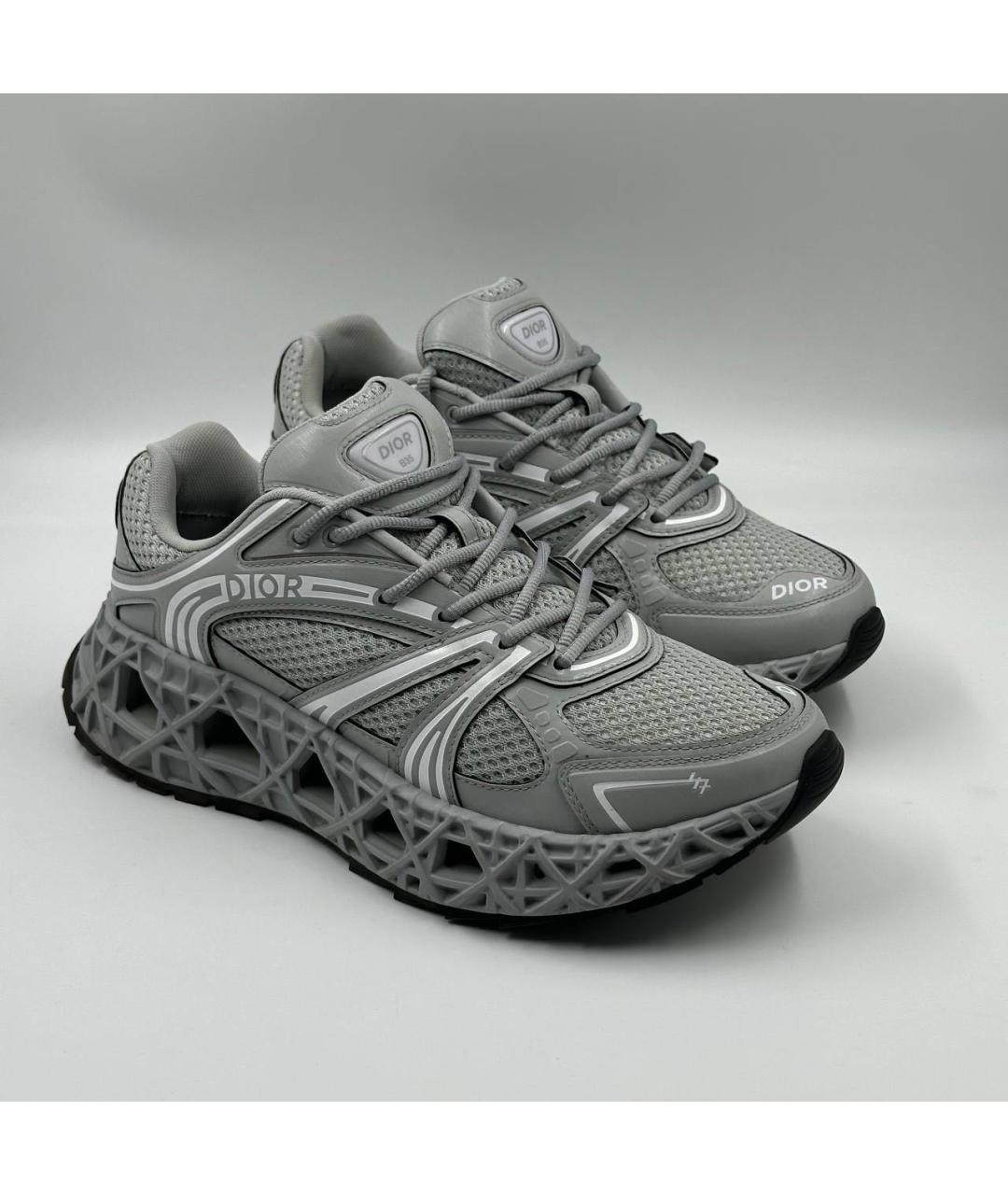 CHRISTIAN DIOR Серые текстильные низкие кроссовки / кеды, фото 2