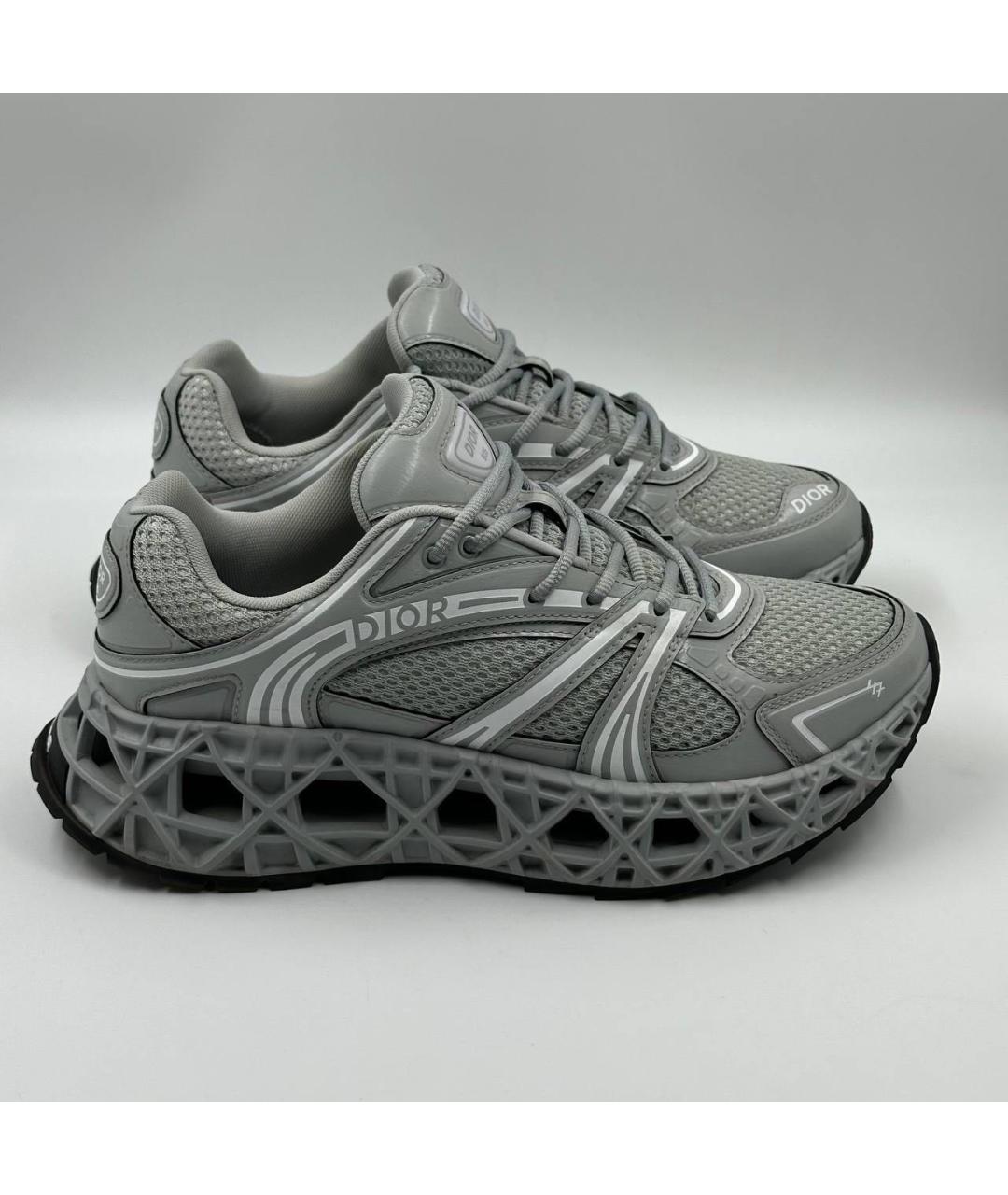 CHRISTIAN DIOR Серые текстильные низкие кроссовки / кеды, фото 6