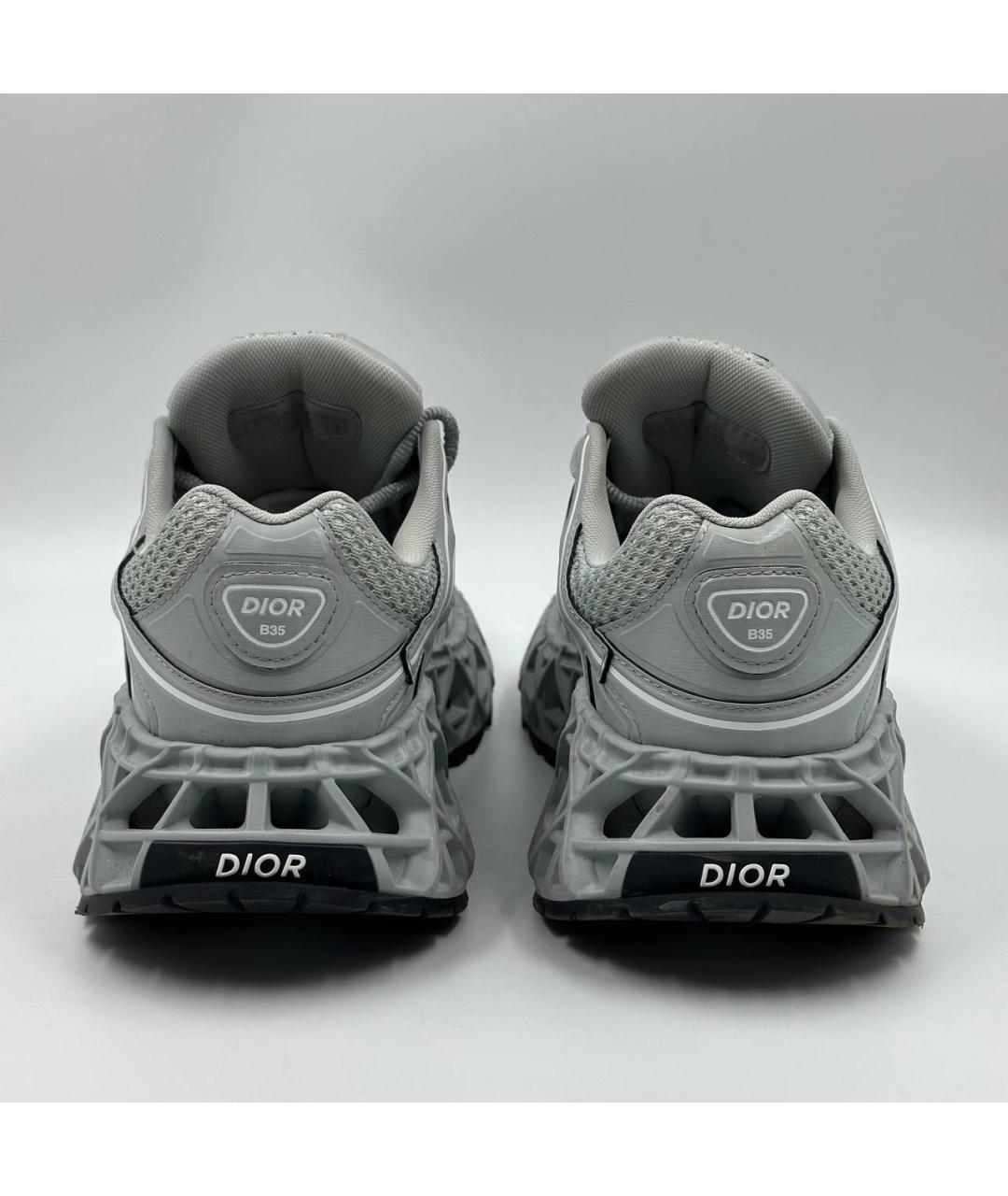 CHRISTIAN DIOR Серые текстильные низкие кроссовки / кеды, фото 5