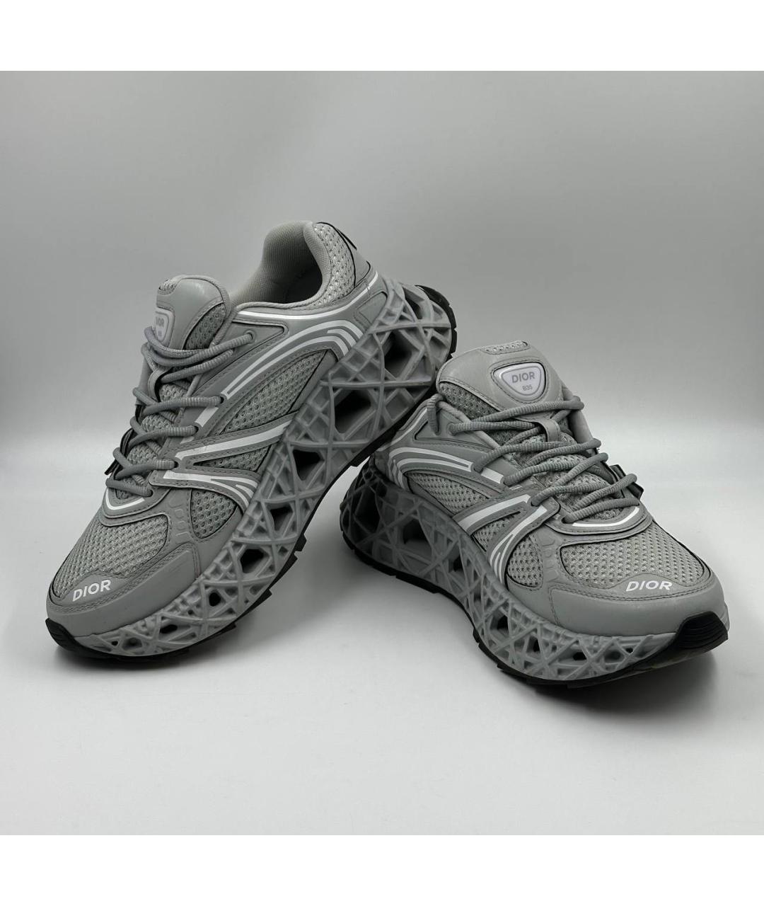 CHRISTIAN DIOR Серые текстильные низкие кроссовки / кеды, фото 4