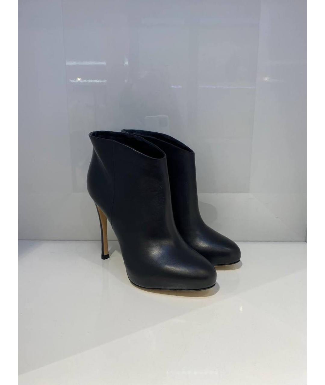 GIANVITO ROSSI Черные кожаные ботильоны, фото 2