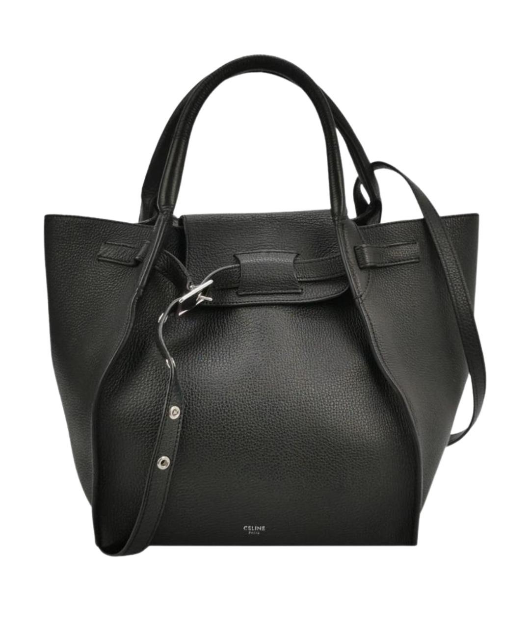 CELINE Черная кожаная сумка с короткими ручками, фото 1