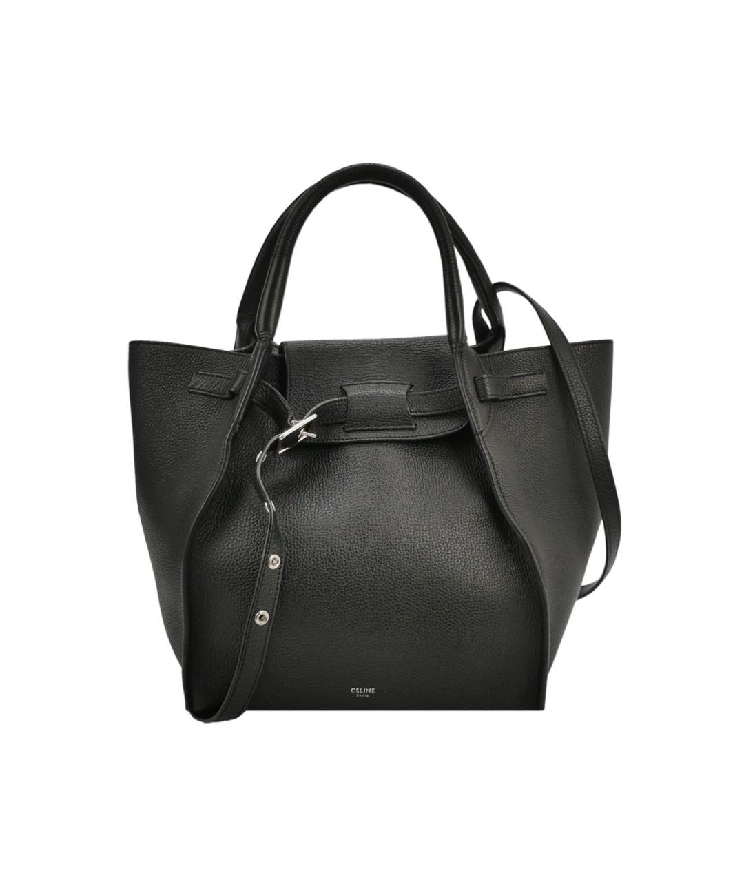 CELINE Черная кожаная сумка с короткими ручками, фото 9