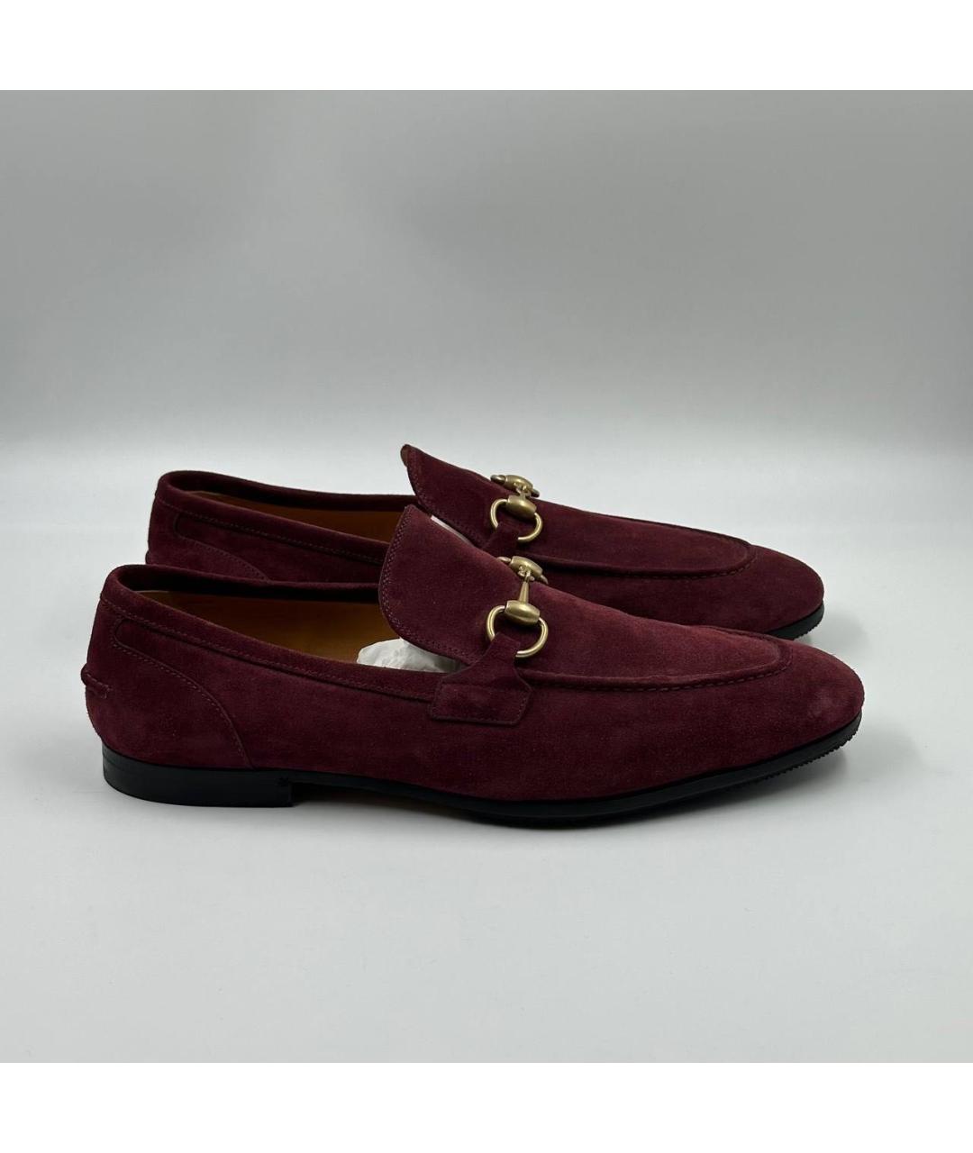 GUCCI Бордовые замшевые лоферы, фото 6