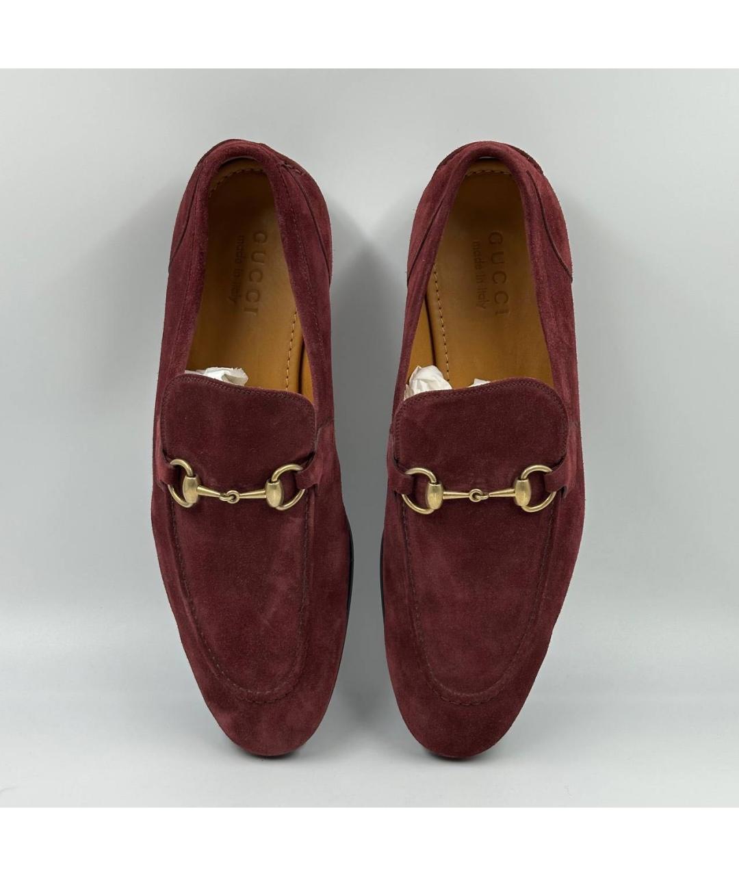 GUCCI Бордовые замшевые лоферы, фото 3
