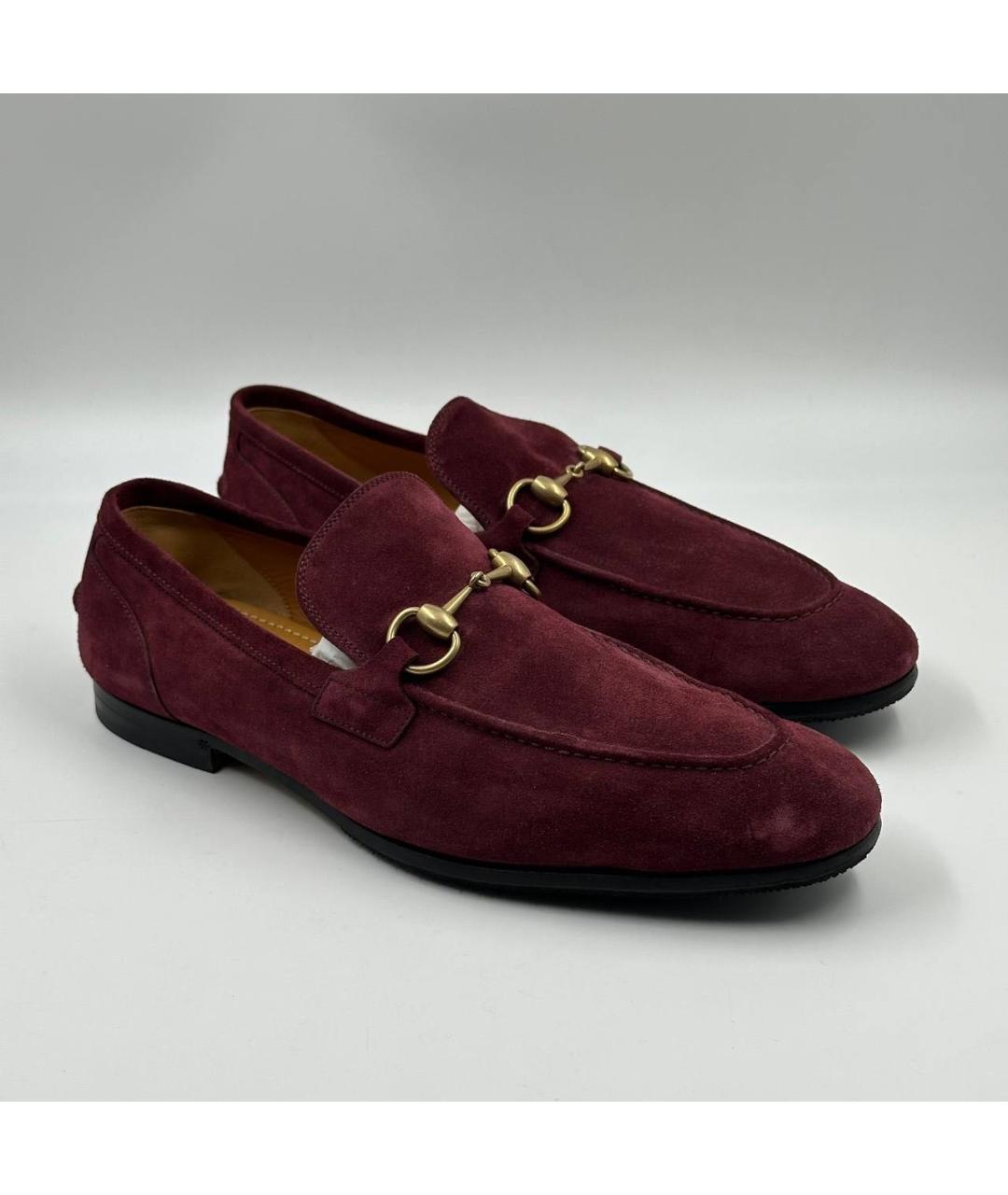 GUCCI Бордовые замшевые лоферы, фото 2