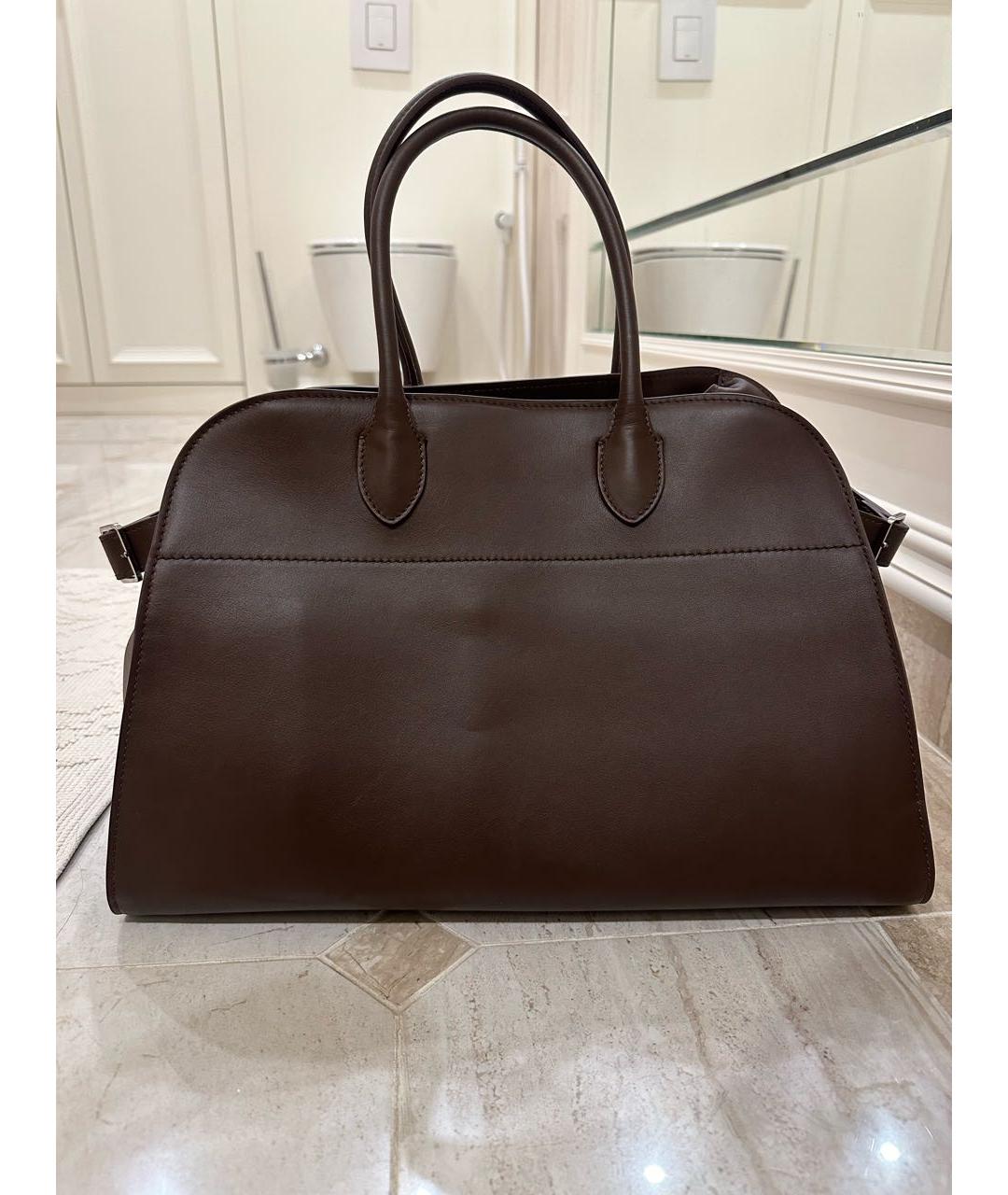 THE ROW Коричневая кожаная сумка с короткими ручками, фото 6