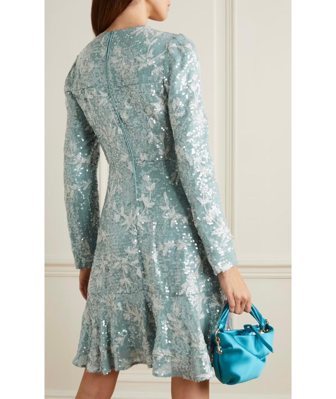 ERDEM Голубое вискозное коктейльное платье, фото 3