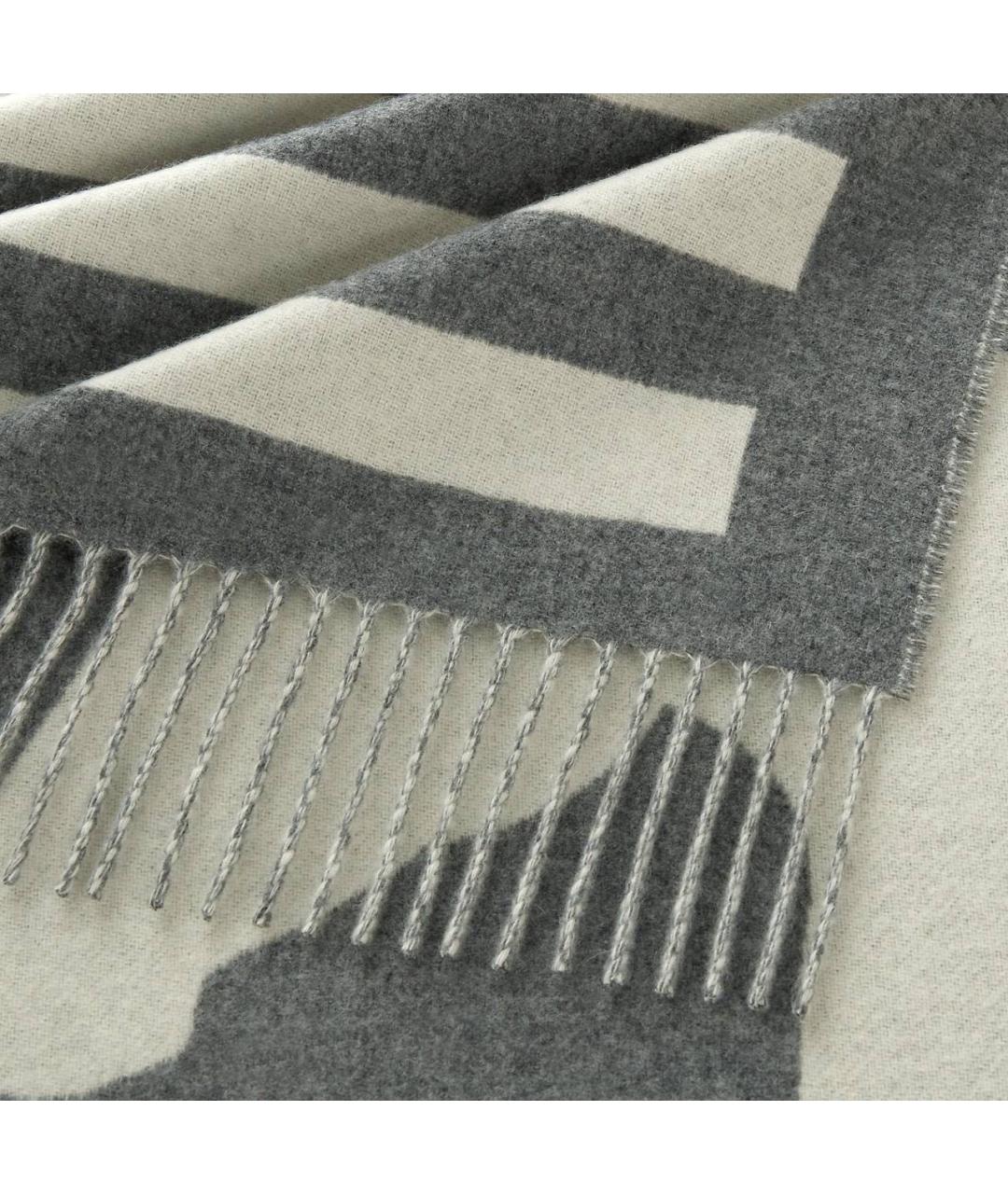 HERMES Серый кашемировый шарф, фото 3