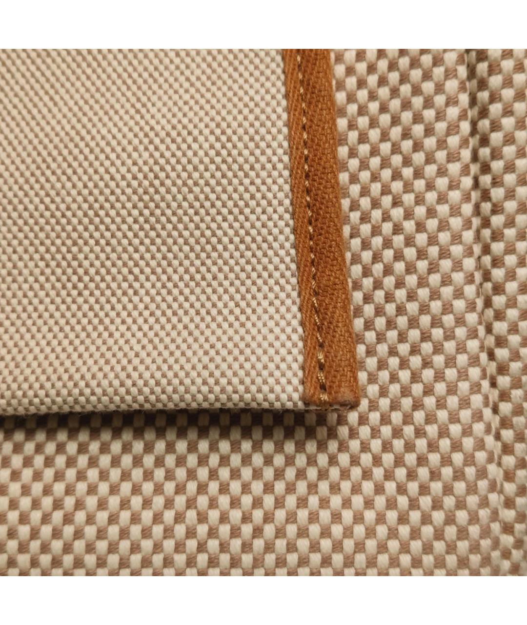 HERMES Бежевая кожаная сумка с короткими ручками, фото 8