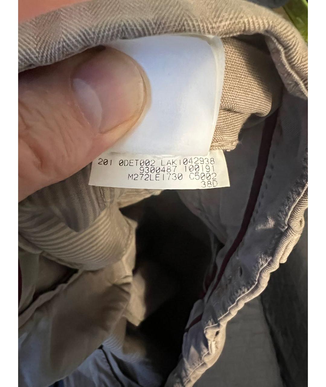 ERMENEGILDO ZEGNA XXX Коричневые хлопковые классические брюки, фото 7