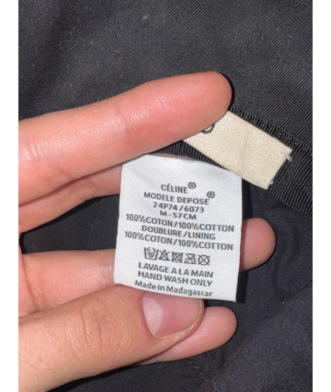 CELINE Черная хлопковая панама, фото 4