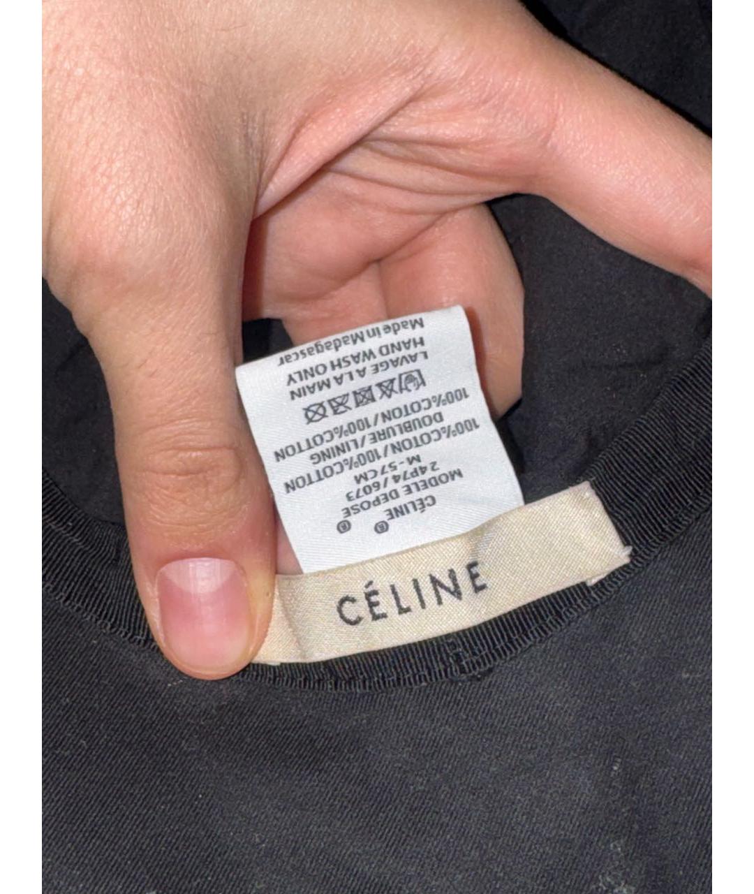 CELINE Черная хлопковая панама, фото 3