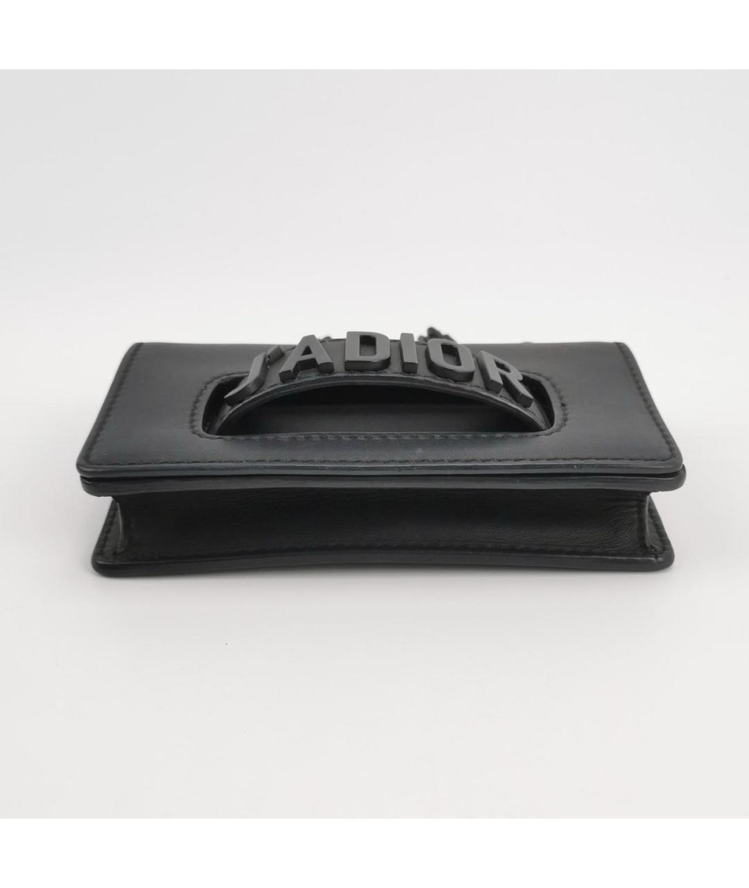 CHRISTIAN DIOR Черная кожаная сумка через плечо, фото 5