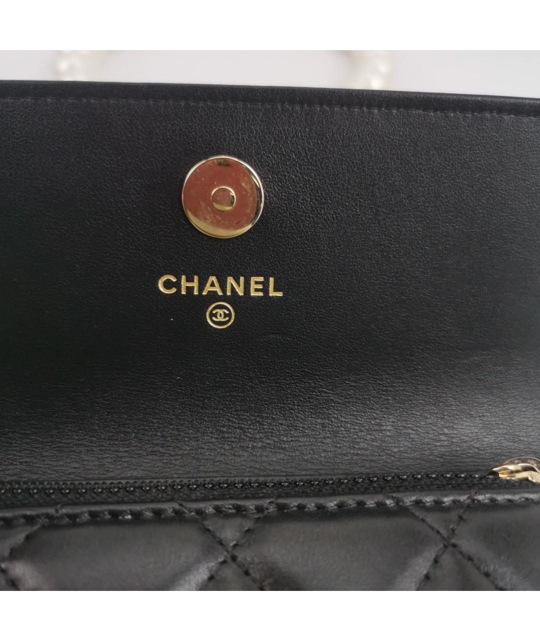 CHANEL Черная кожаная сумка с короткими ручками, фото 7