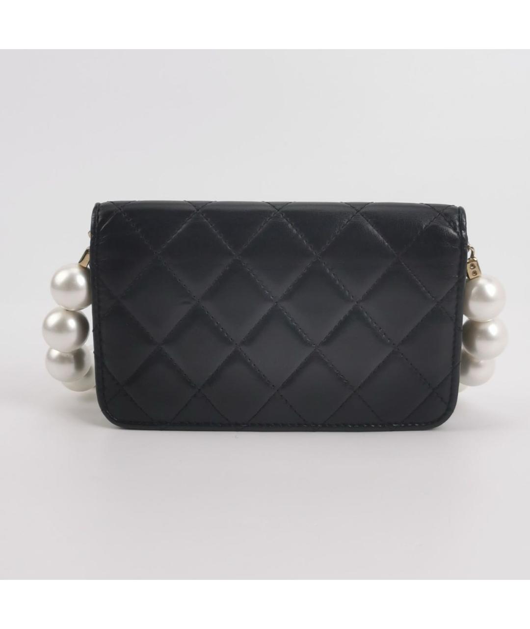 CHANEL Черная кожаная сумка с короткими ручками, фото 4