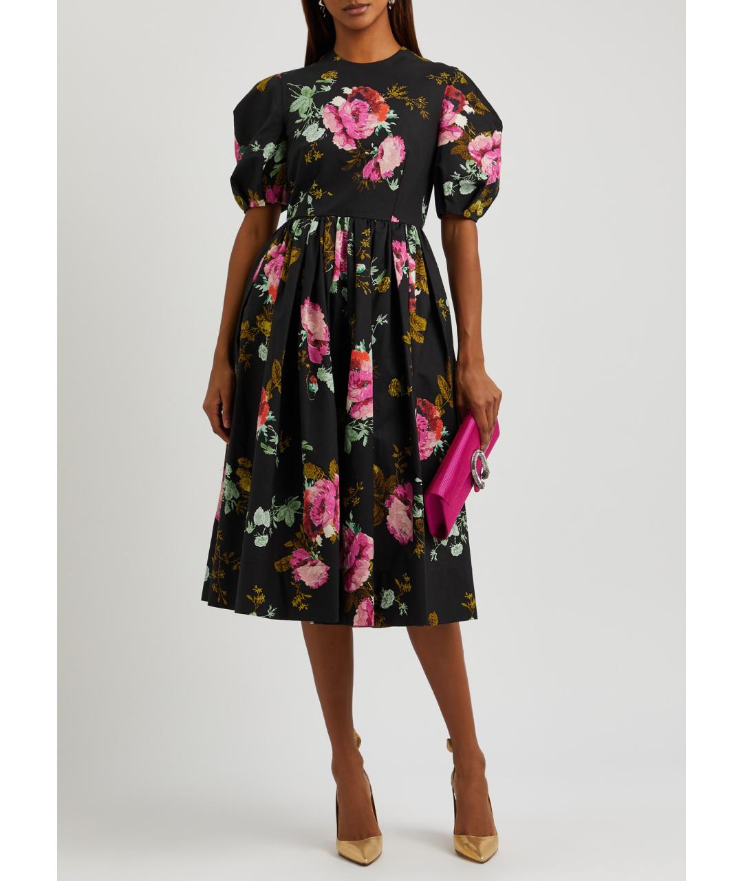 ERDEM Черное хлопковое коктейльное платье, фото 3