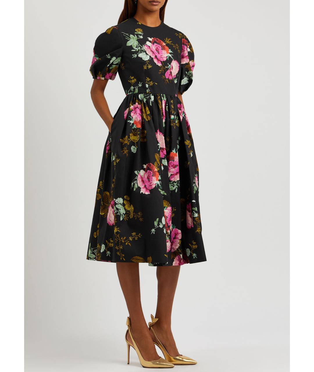 ERDEM Черное хлопковое коктейльное платье, фото 2