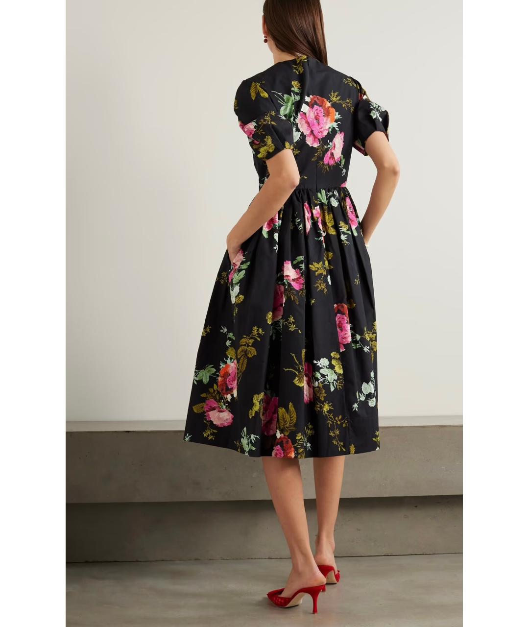 ERDEM Черное хлопковое коктейльное платье, фото 6